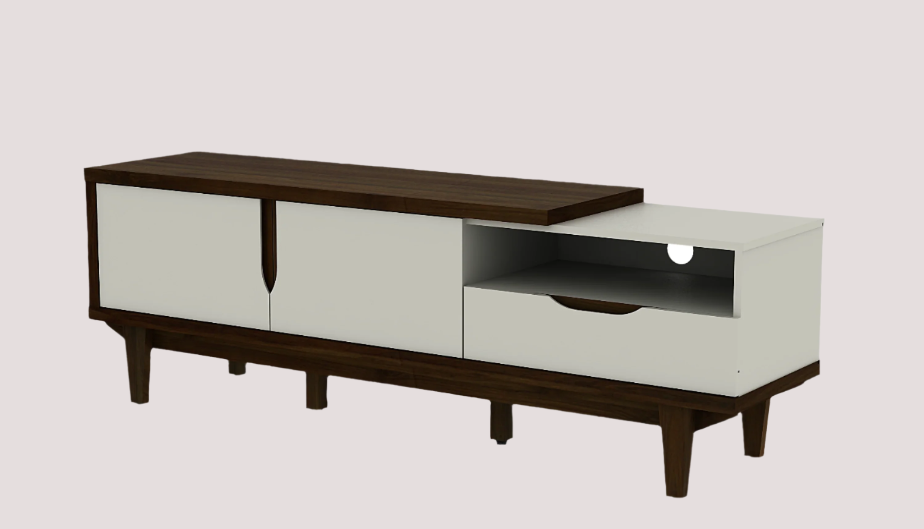 Carmel Tv Unit in White & Brown Colour