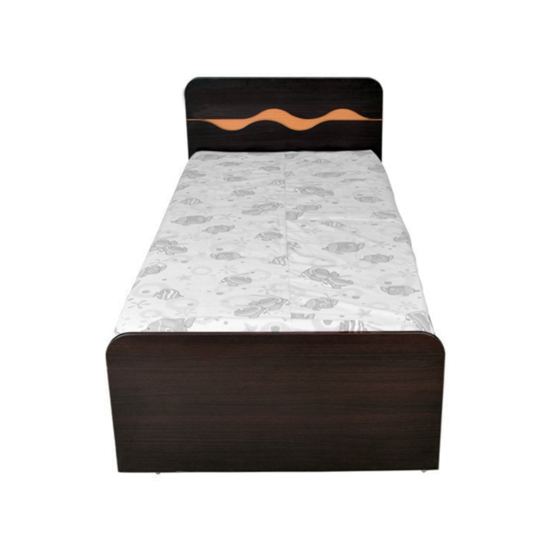 Swirl Single Bed with Box storage in Wenge Colour