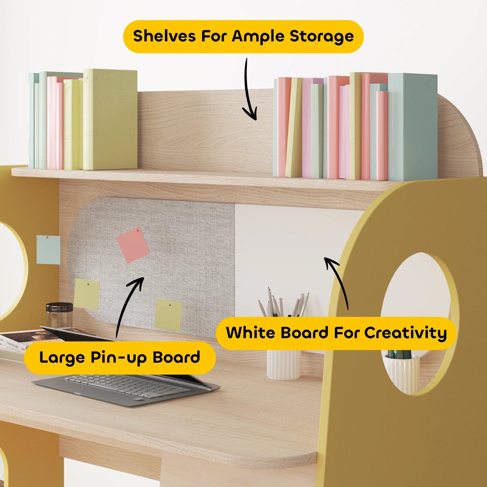Popstar Study Table in Yellow Colour