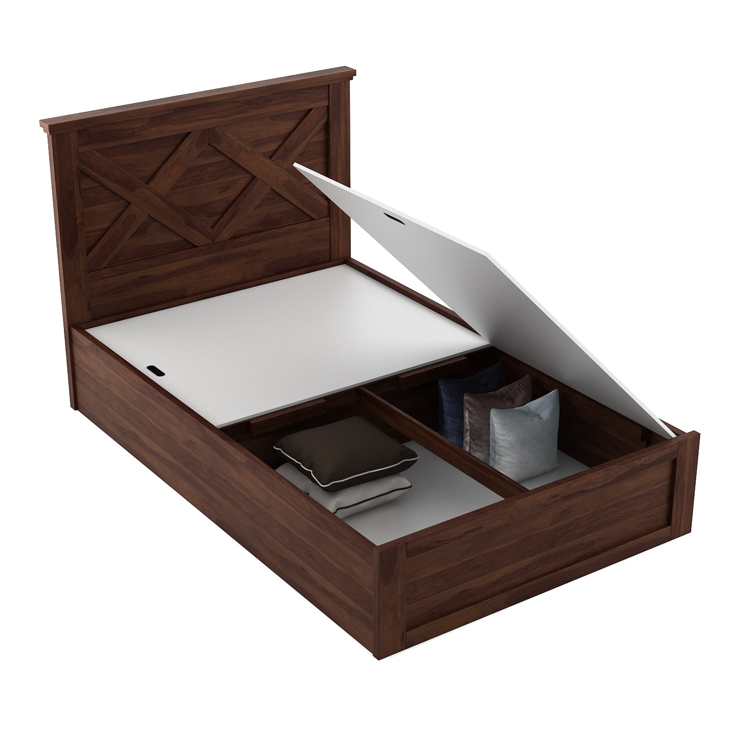 Antwerp Single Bed with Box Storage in Sheesham Colour
