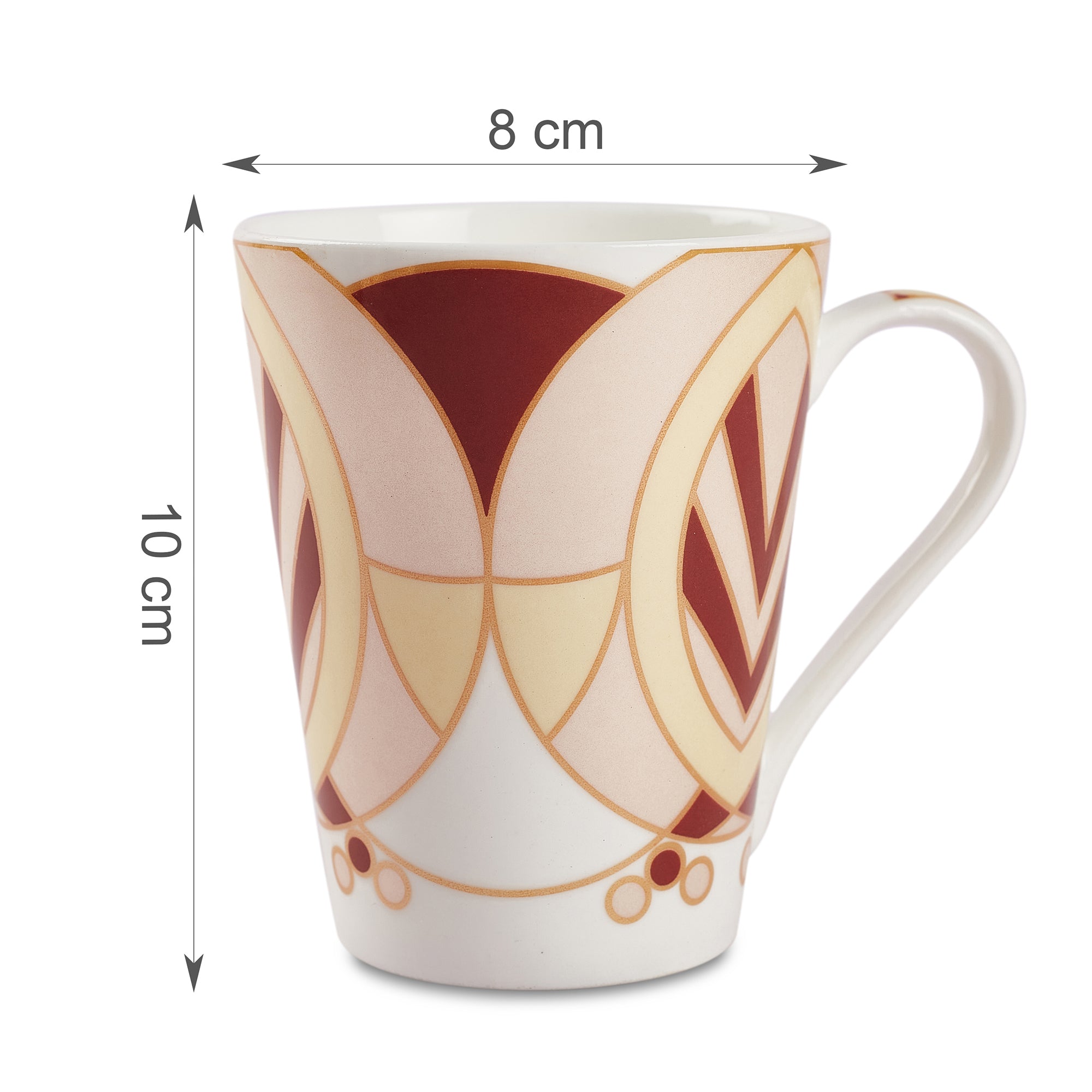 Sapphire Bone China Coffee Mug Set of 4 in Peach Colour