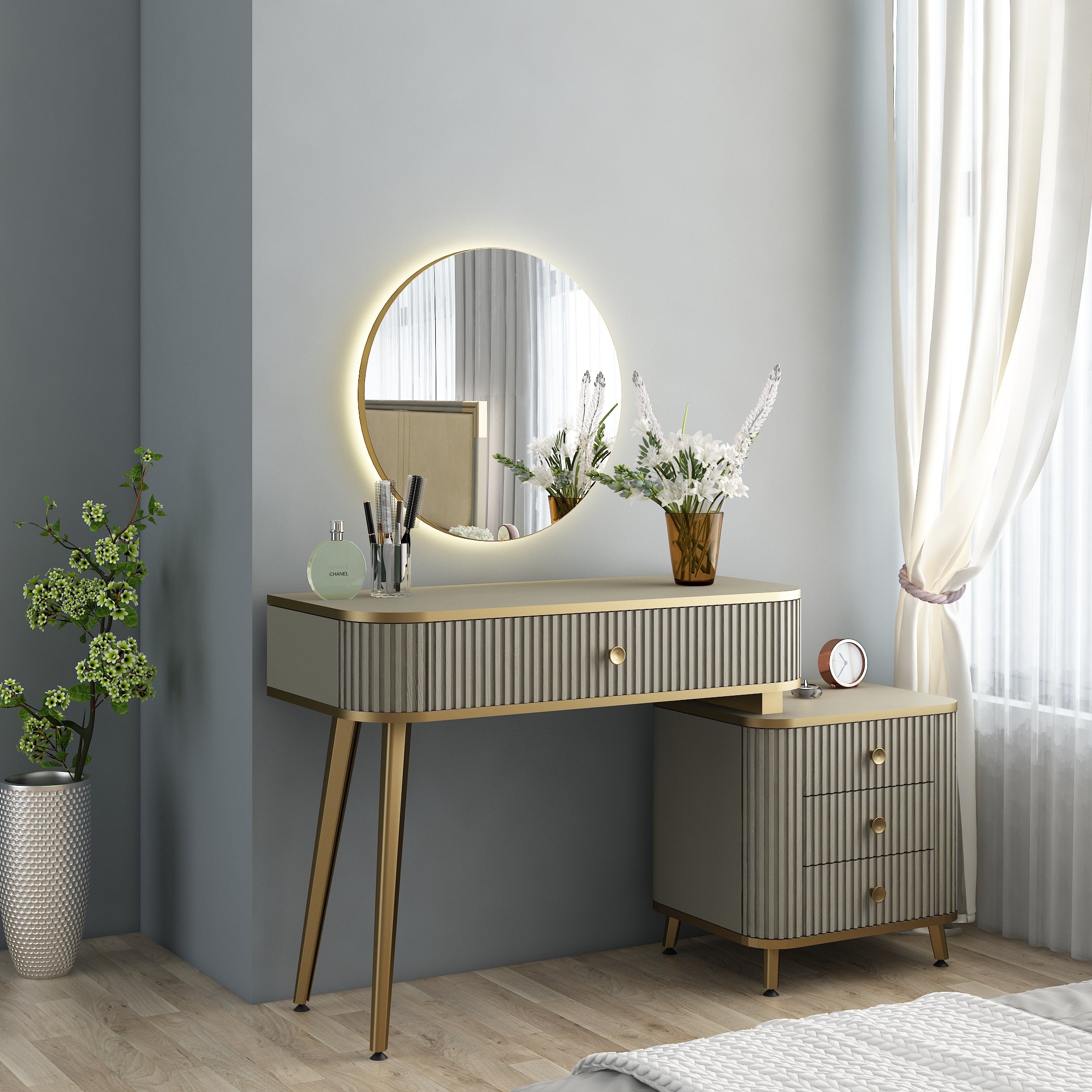 Asa Engineered Wood Dressing Table in Santana Oak Colour