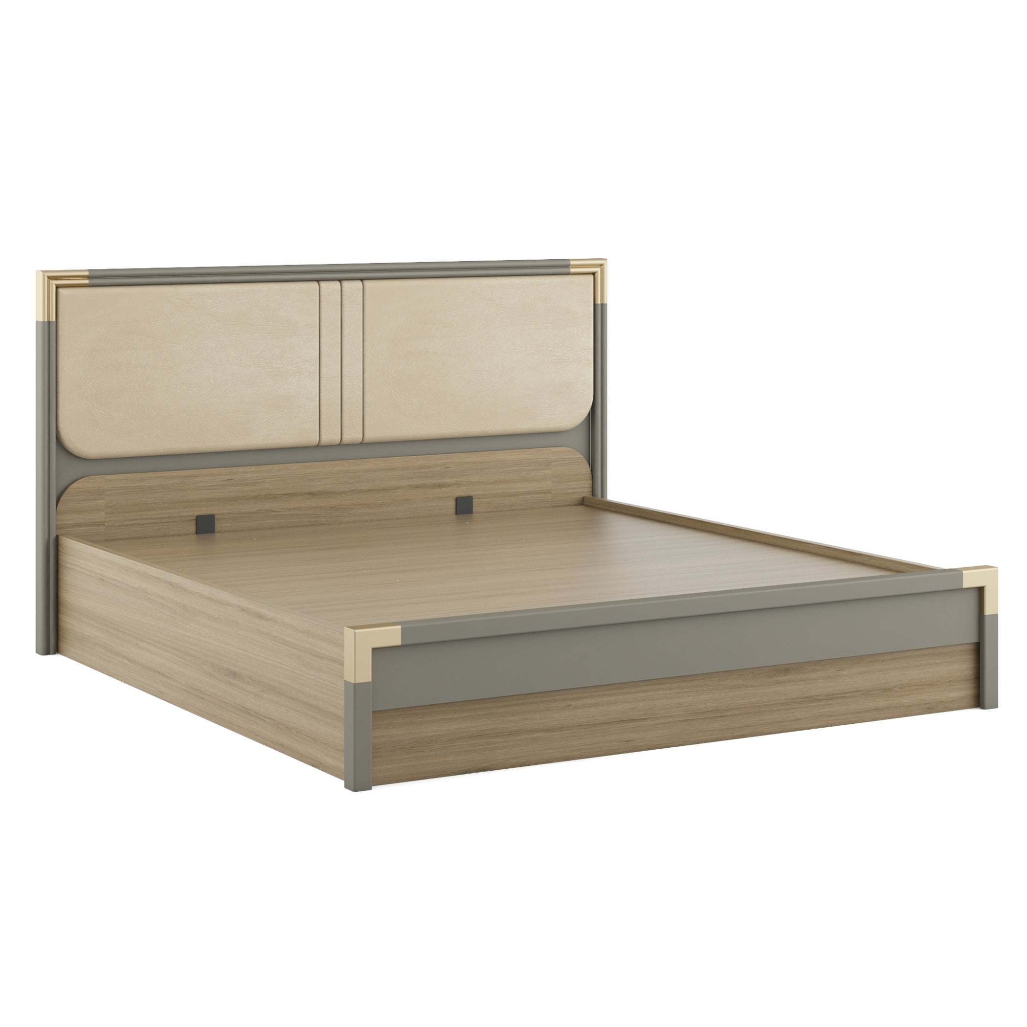Asa Engineered Wood King Bed in Santana Oak Colour