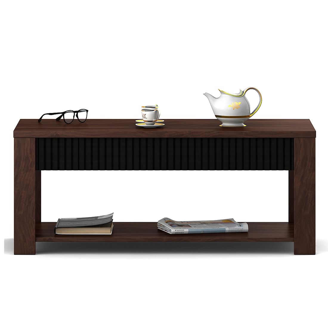 Manchester Fabric 3 + 2 Seater Sofa + Antwerp Center Table & Wall Unit Package
