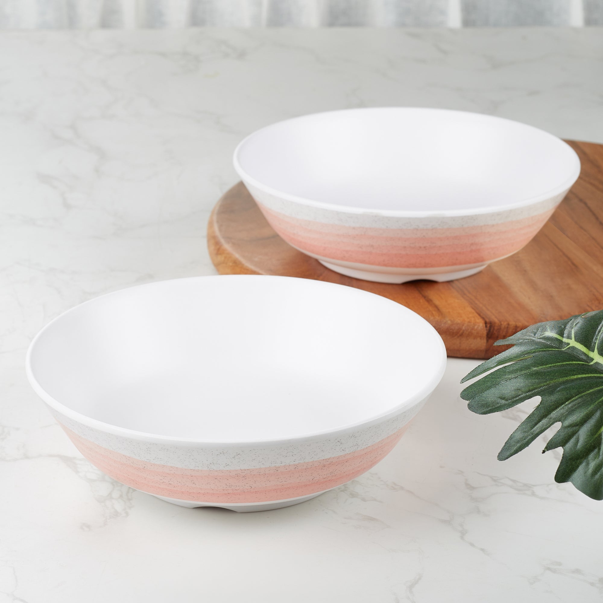 Emilia Melamine Serving Bowl 800 Ml Set of 2 in Pink Colour
