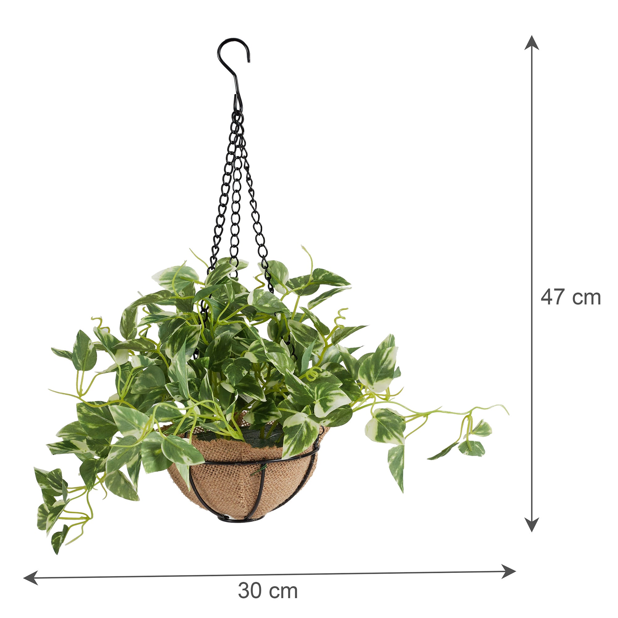 Ilana Faux Hanging Pathos With Pot 47 Cm in Green Colour