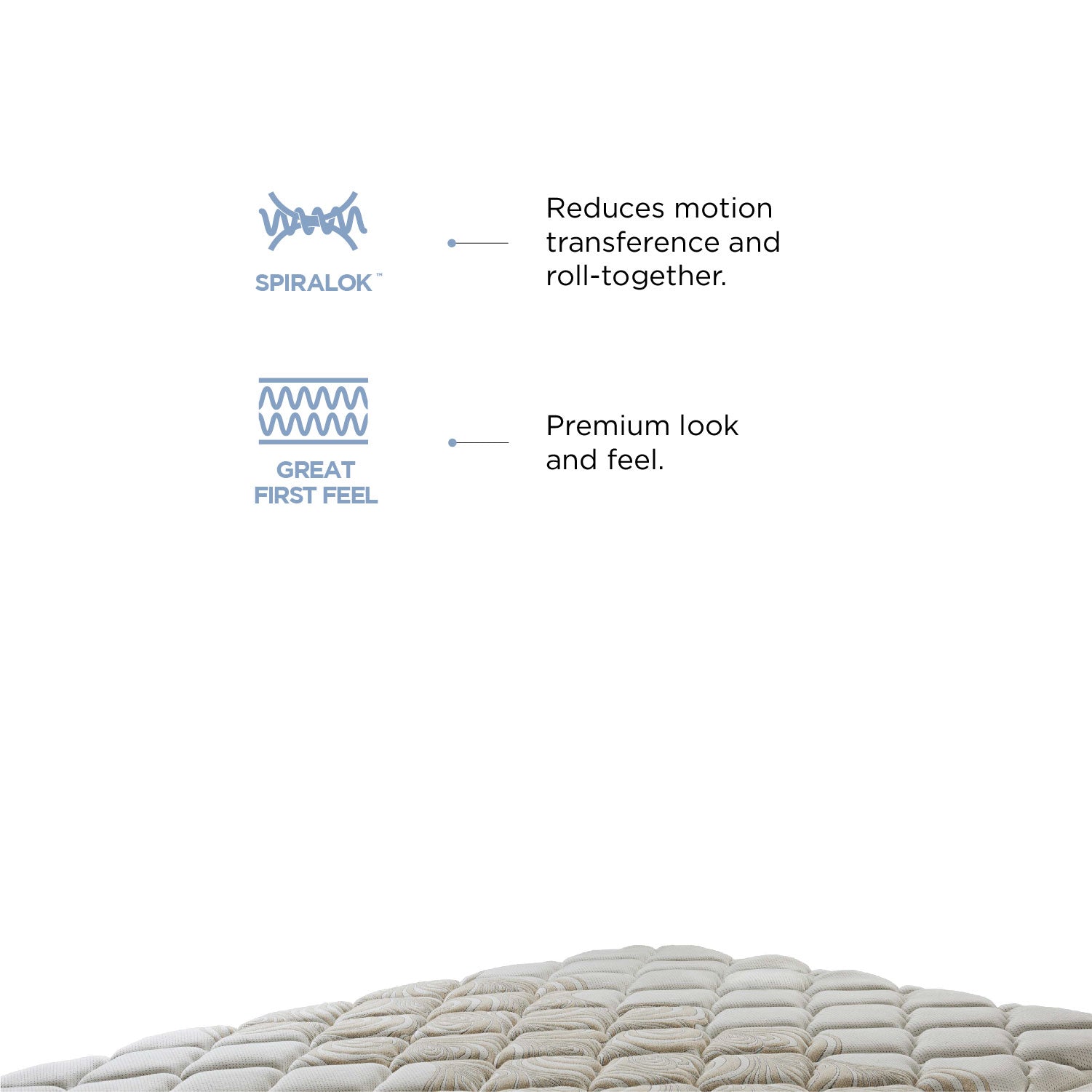 Restonic Geneva Bonnel Spring Queen Mattress 78x60x8 Inch in Beige Colour