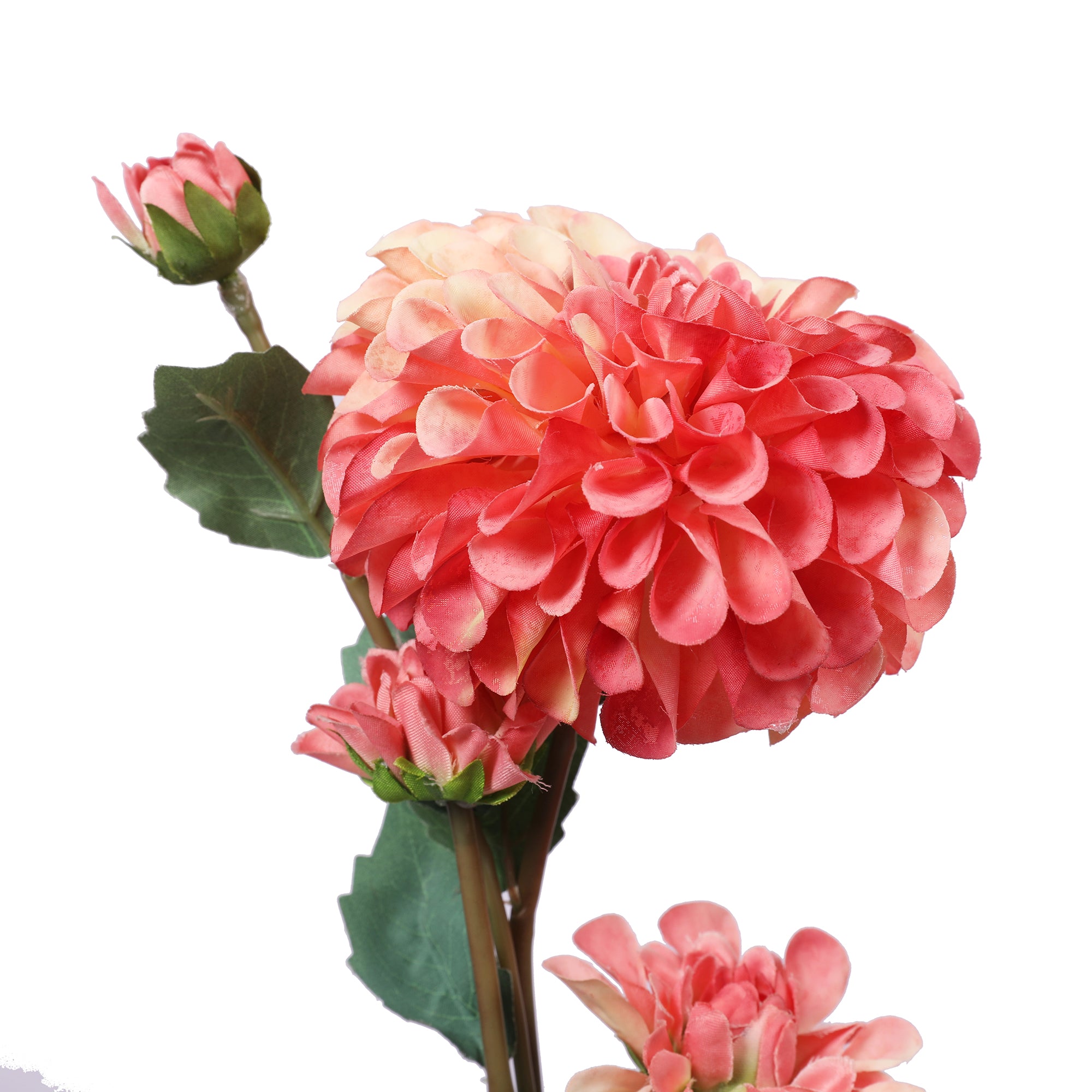 Blume Artificial Flower Dahlia Stem 78cm in Peach Colour By Living Essence