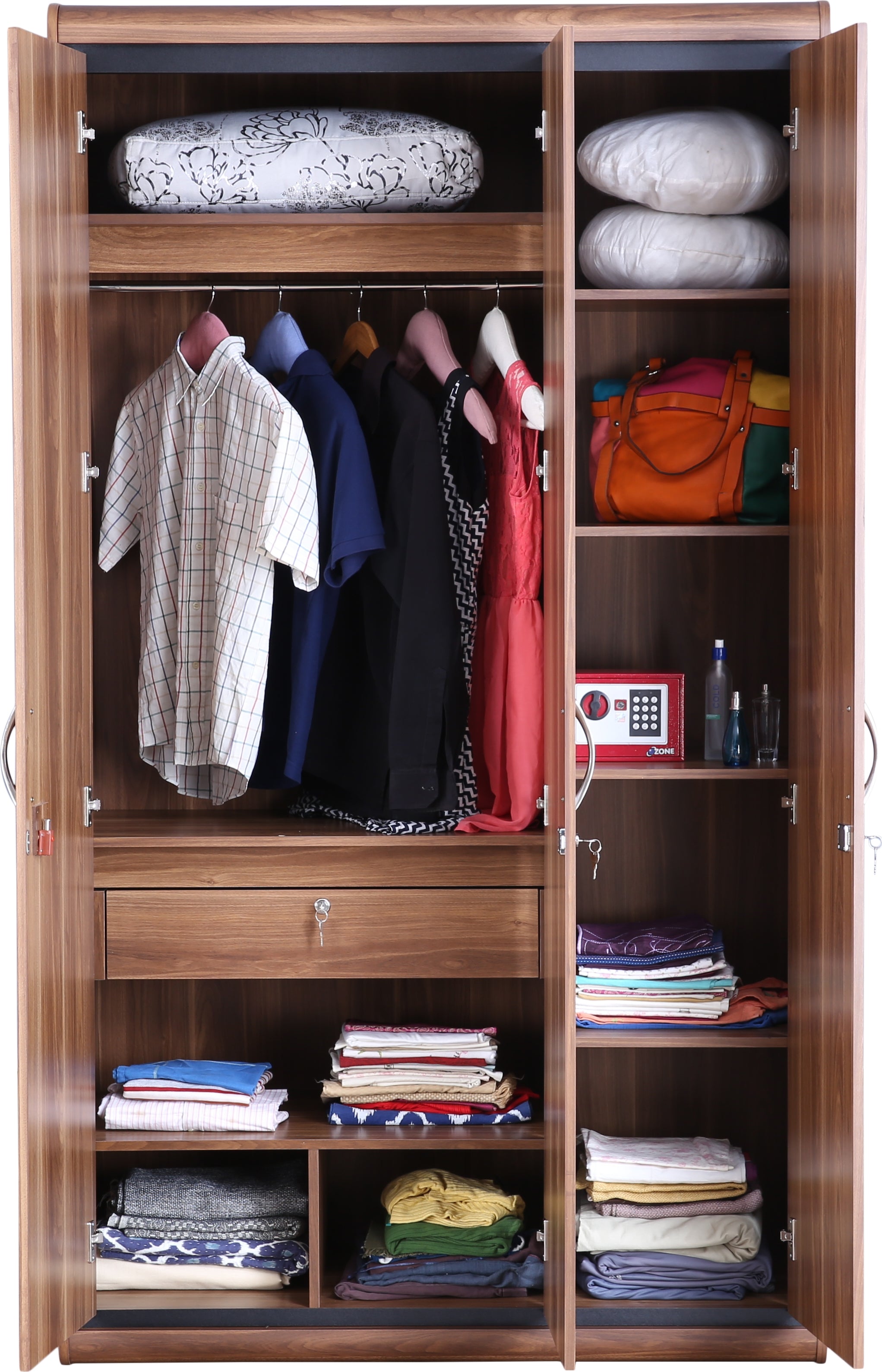 Archer Three door Wardrobe in Walnut Colour