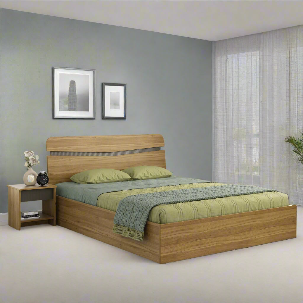 Paula King Engineer Wood King Bed With Box Storage