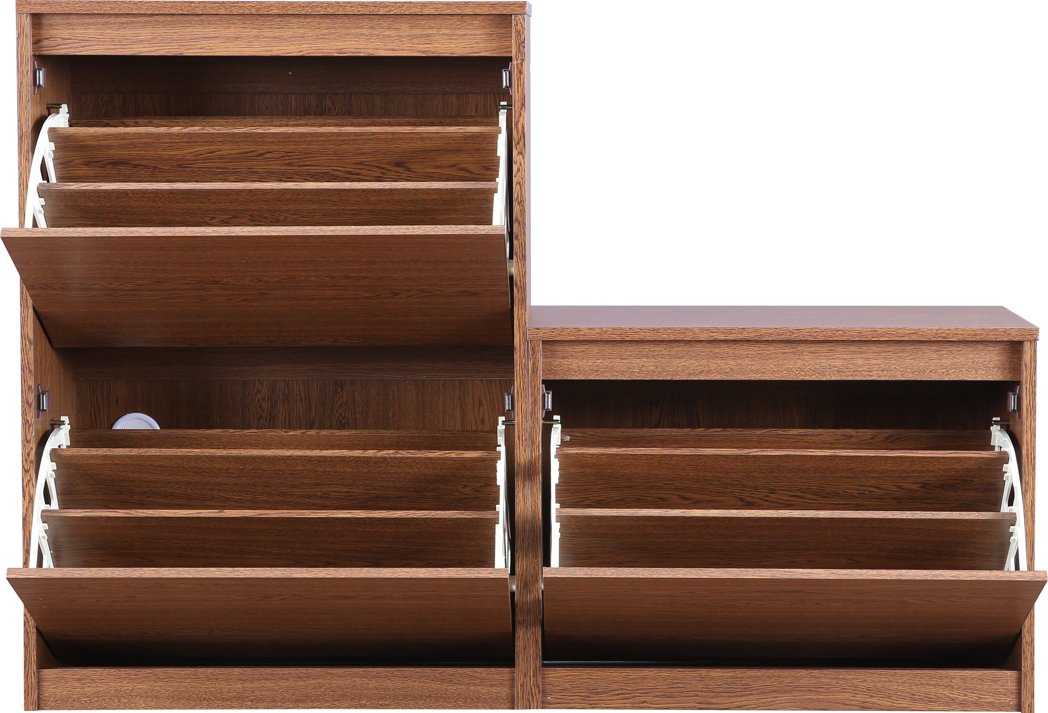Alder Engineered Wood 1+2 tier Shoe Rack in Oak Colour