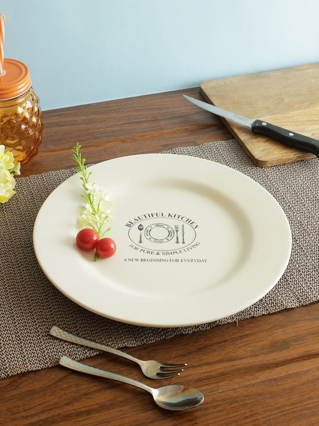 Beautiful Kitchen Ceramic Small Plate 8 Inch in White Colour