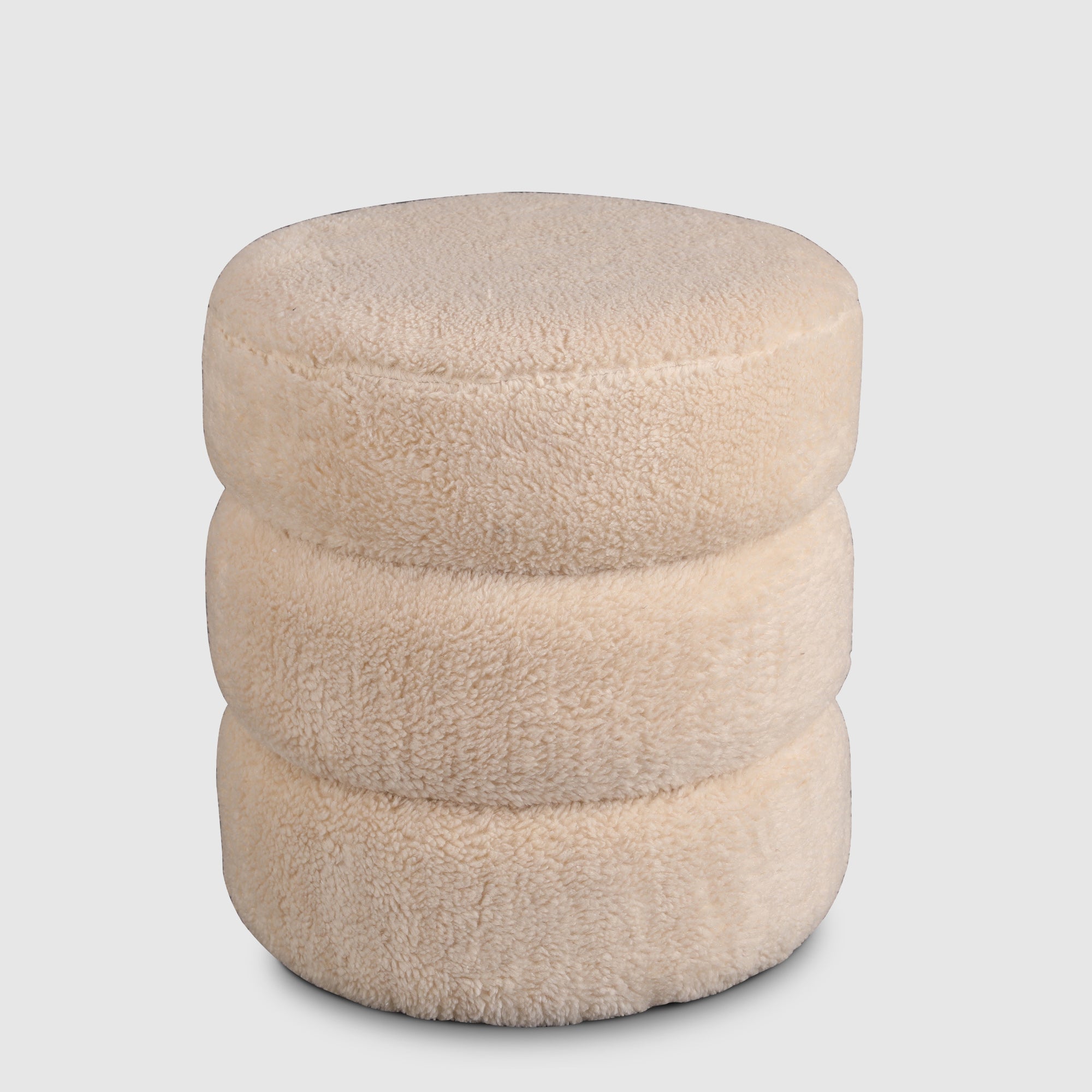 Cashmere Fabric Ottomans in Beige Colour