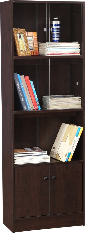 Lara Engineered Wood Medium Book Shelf in Wenge Colour