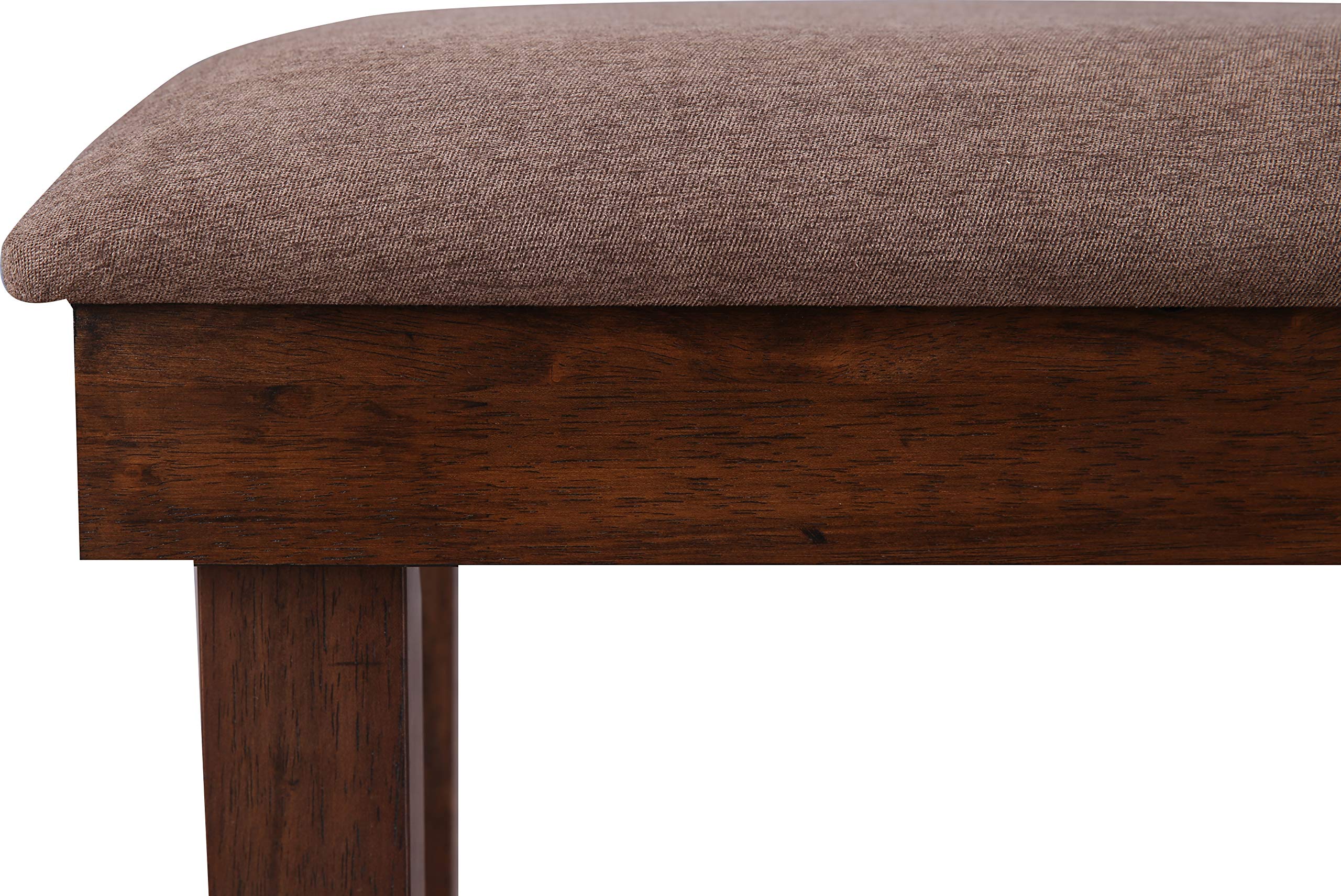 Hopton Solid Wood Four Seater Bench in Brown Color