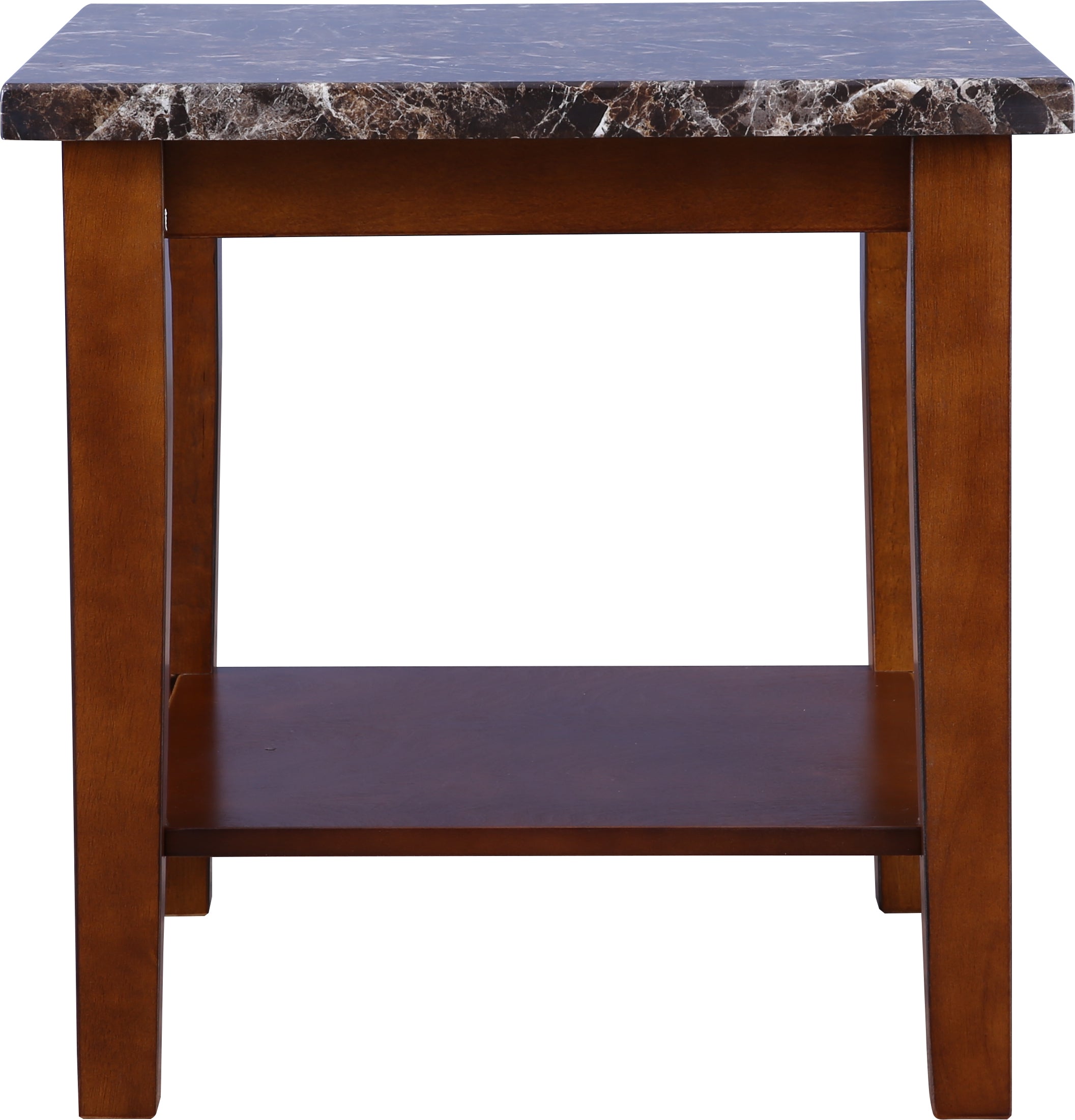 Eden Marble Finish Top Side Table in Brown Colour