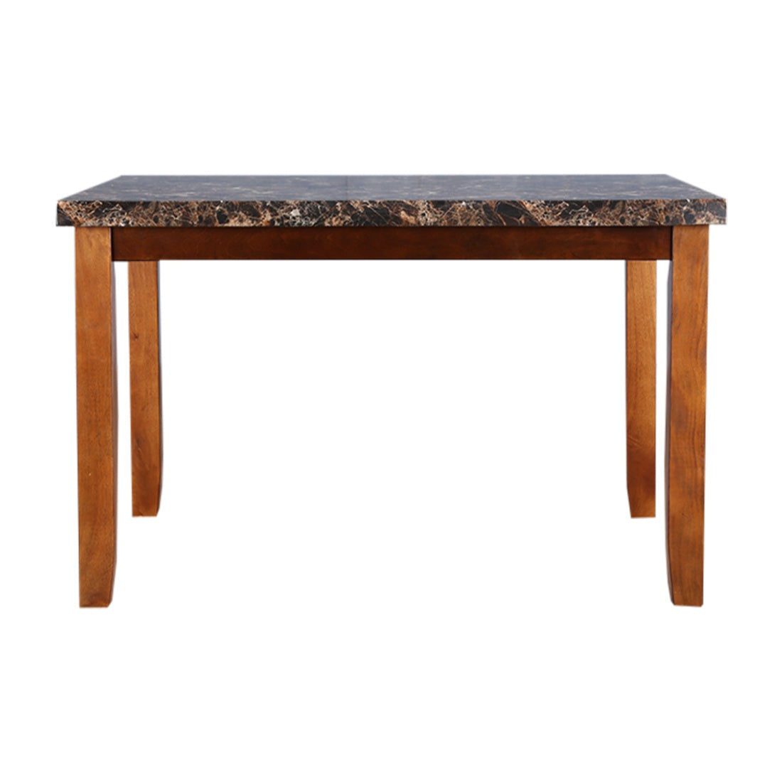 Eden Marble Finish Top 4 Seater Dining Table in Brown Colour