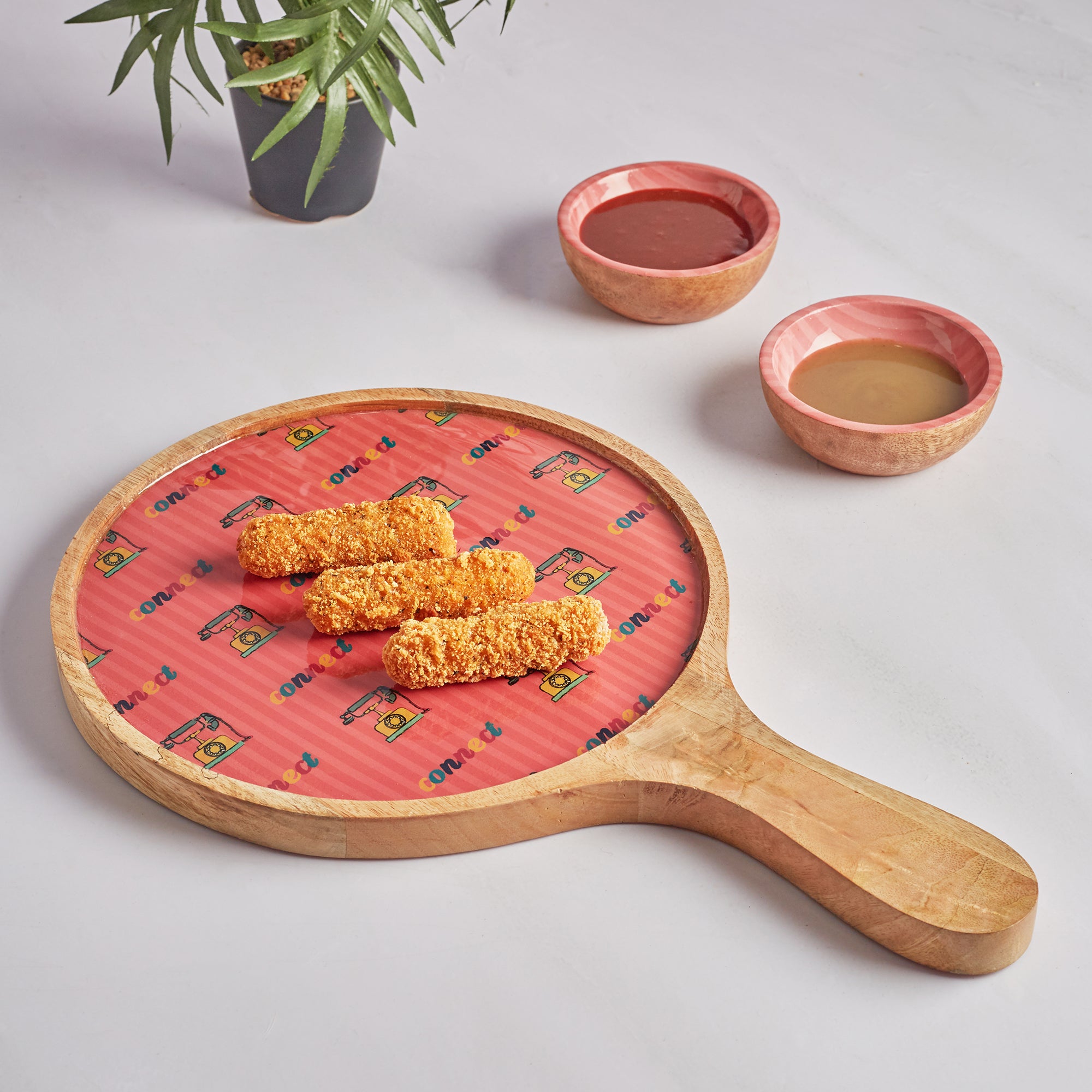 Milan Wooden Pizza Platter in Multi Colour