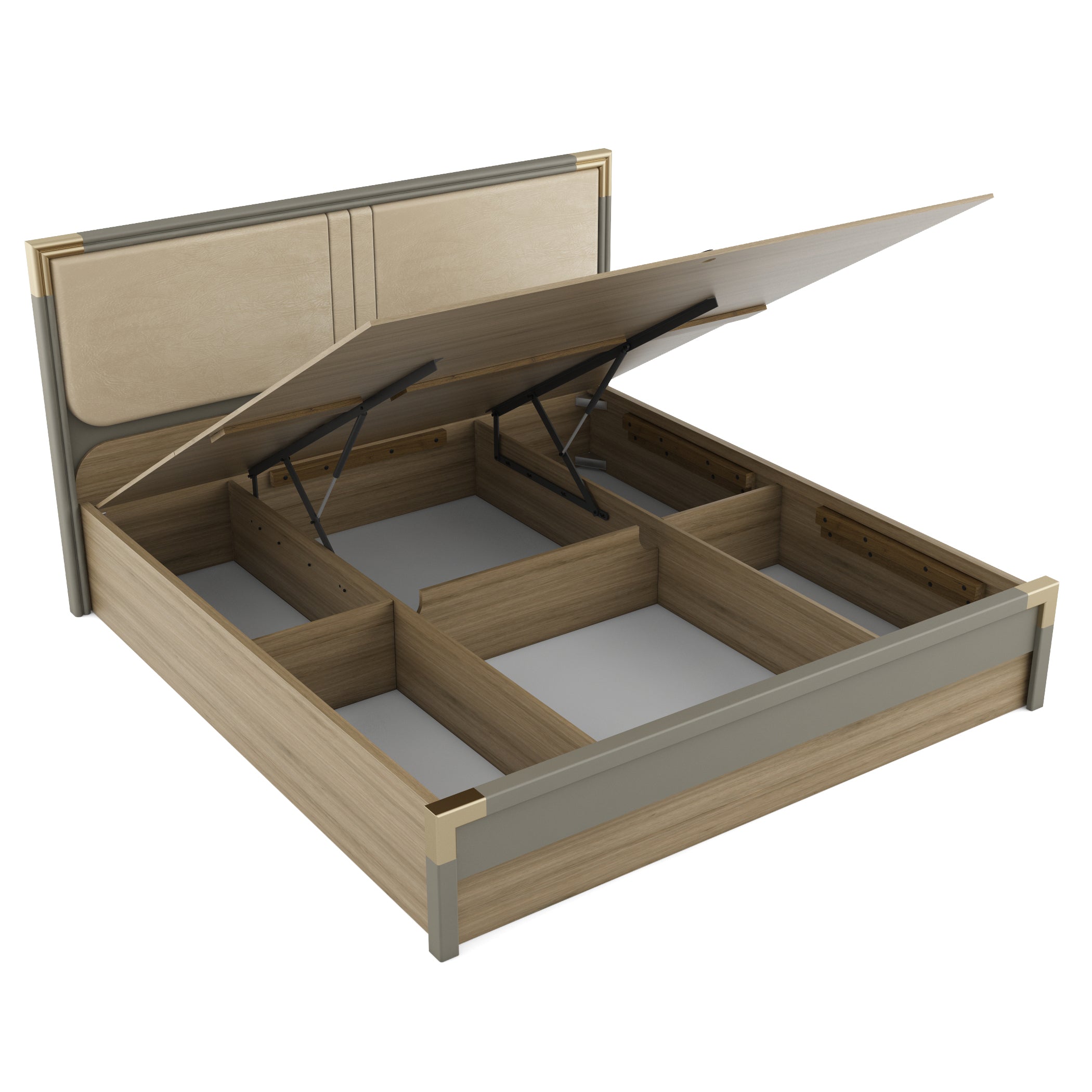 Asa Engineered Wood King Bed in Santana Oak Colour