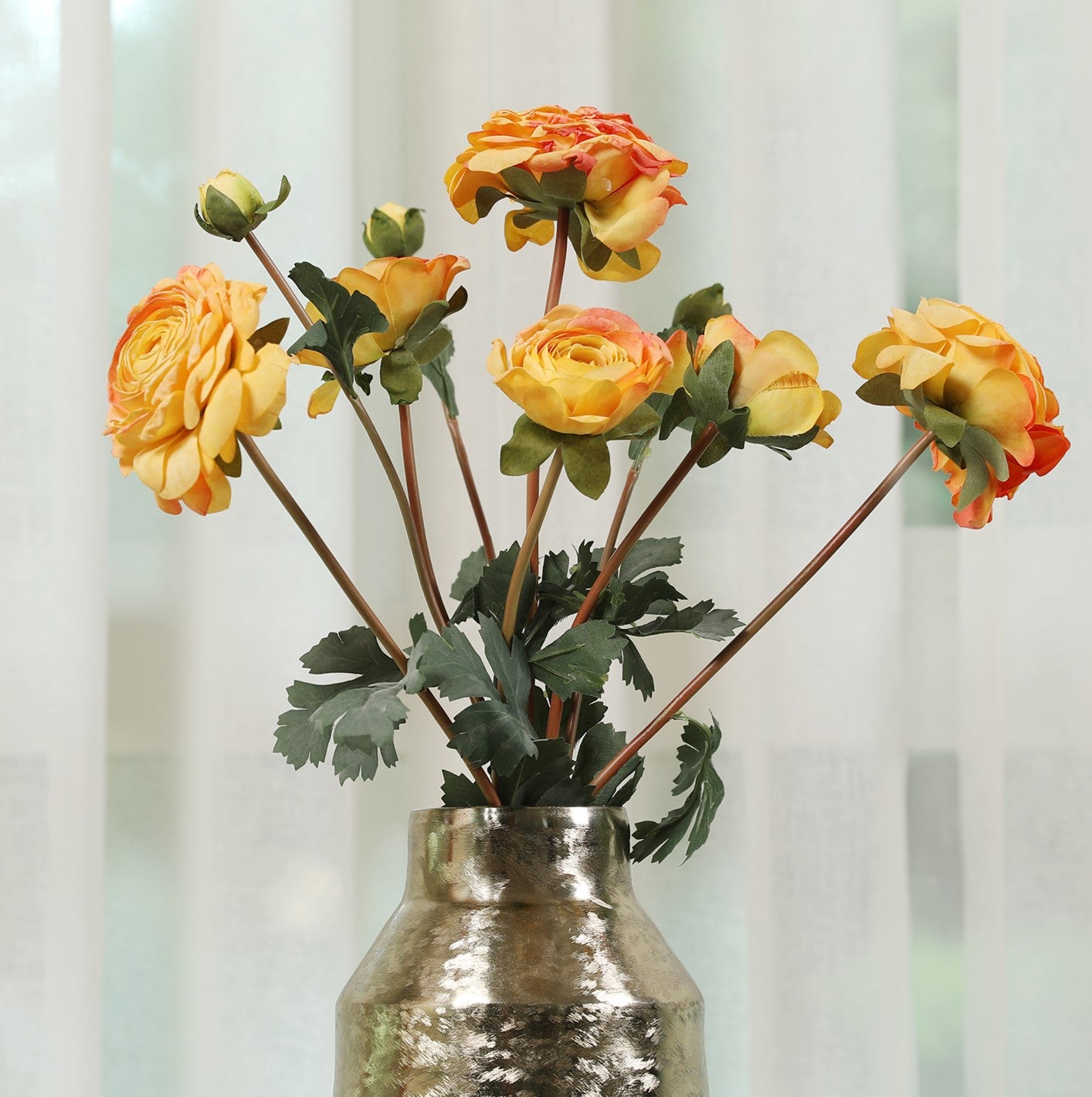 Blume Artificial Flower Rose Bunch 58cm in Yellow Colour By Living Essence