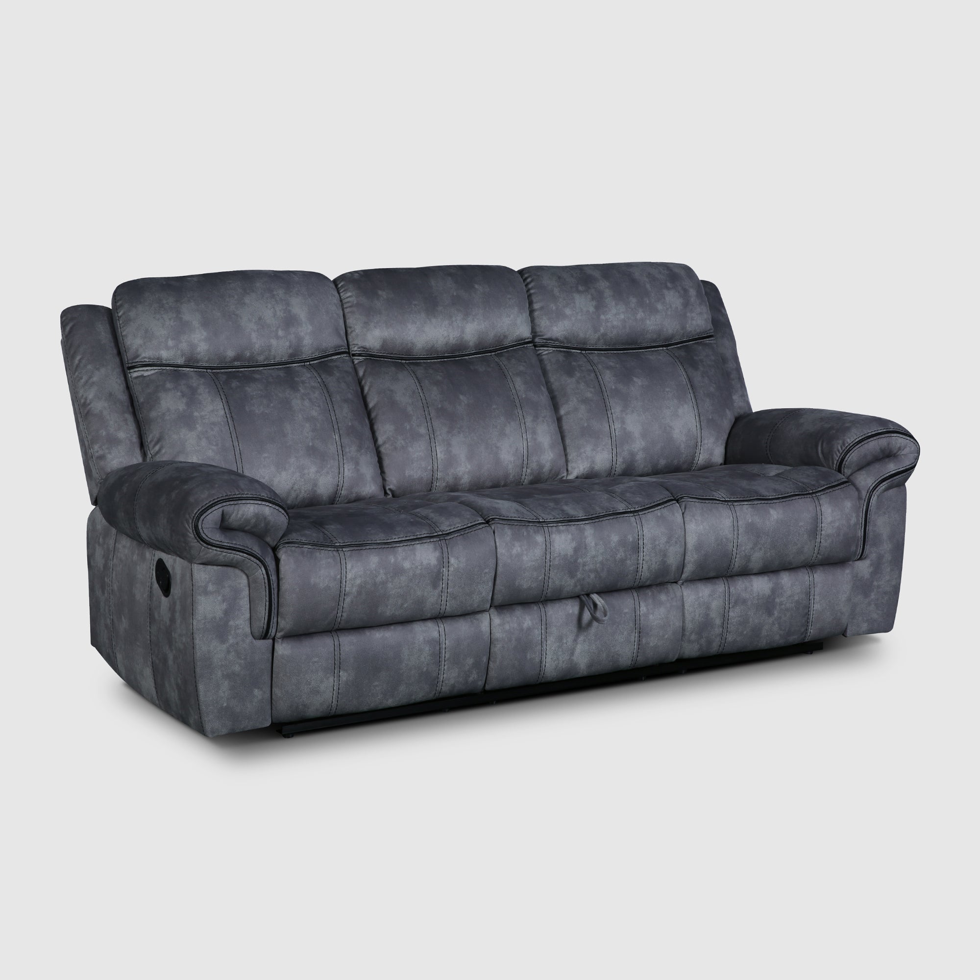 Enfield Fabric 3 Seater Recliner in Grey Colour