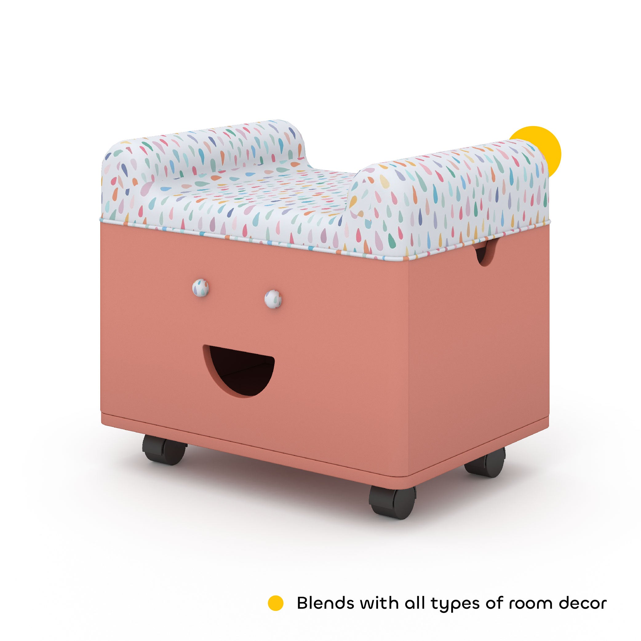 Happy Storage Bench in Coral Paradise Colour