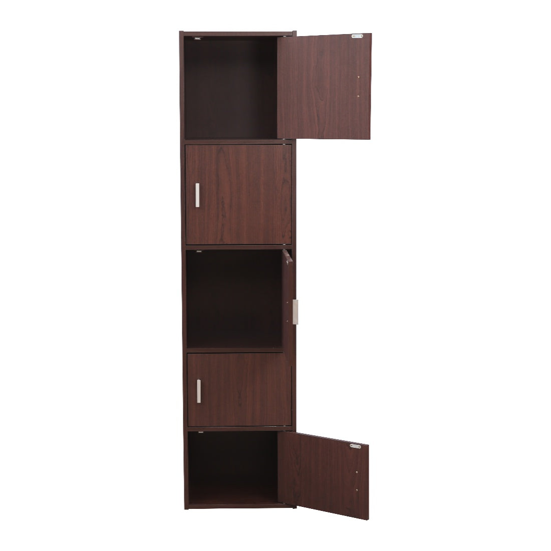 Albert Engineered Wood 5 Tier Cabinet in Cherry Brown Colour
