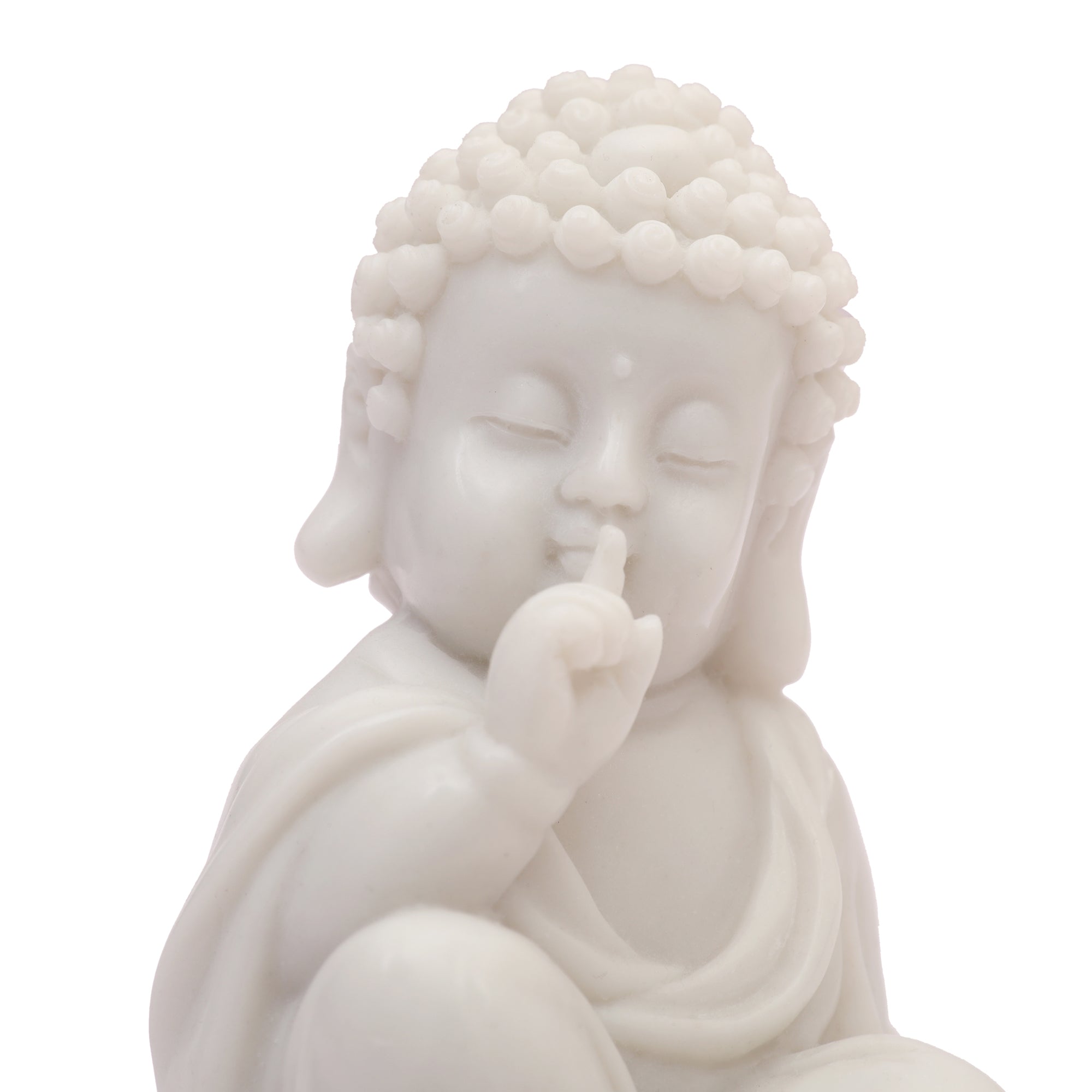 NAQSH SET OF 3PIECE MONK, POLYRESIN HAND FINISHED FIGURINE WHITE BY LIVNG ESSENCE