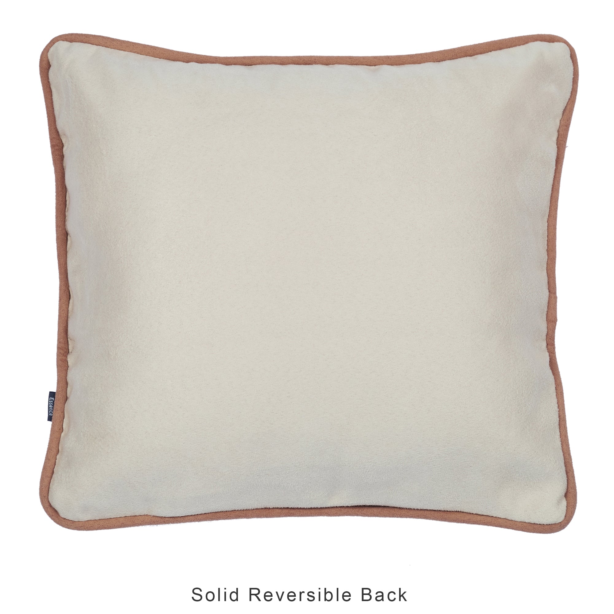 Nora Shades  Reversible Solid Cushion Cover 60X60 Cm in Tan Colour