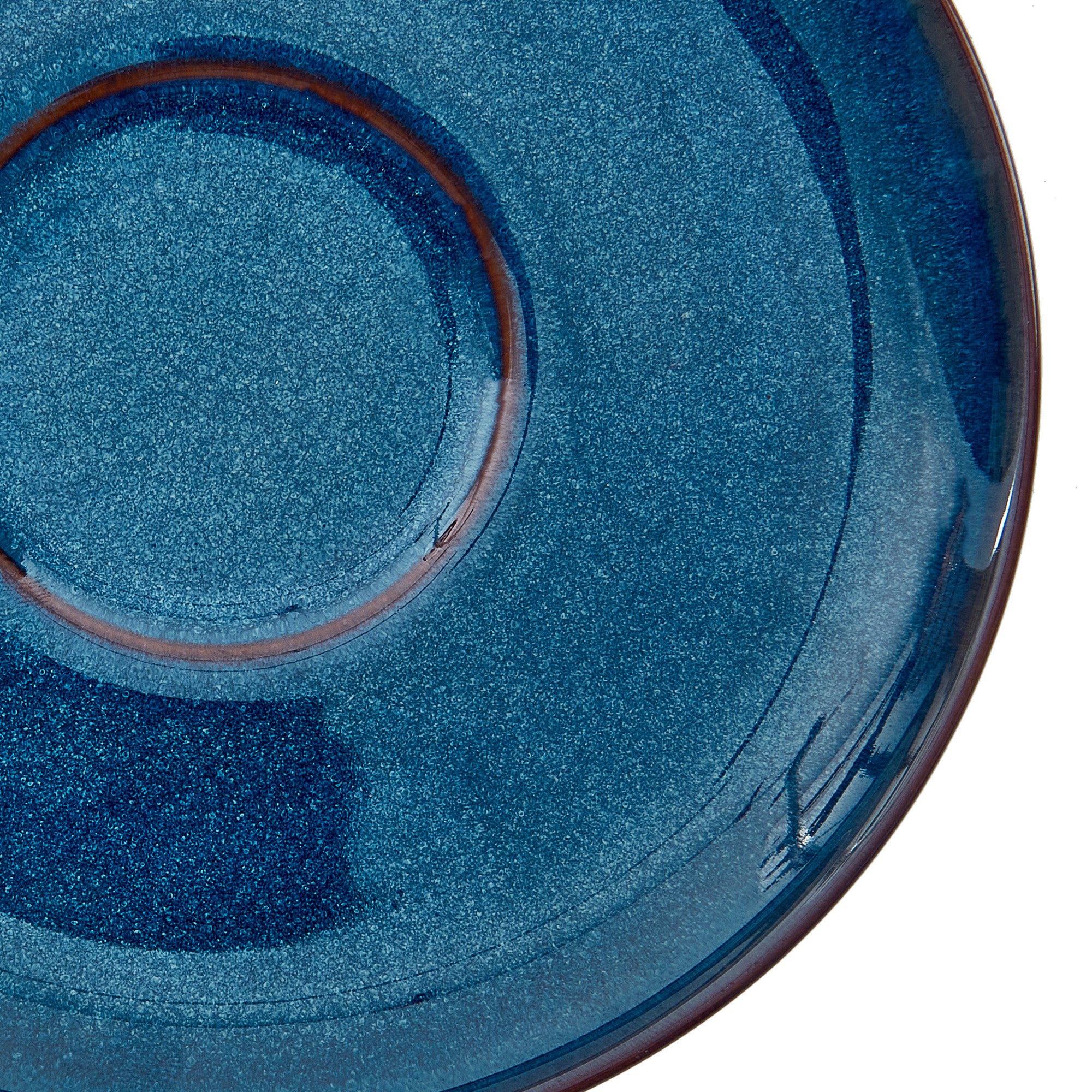 Hygge Studio Pottery Stoneware Cup & Saucer Set of 4 in Navy Blue Colour