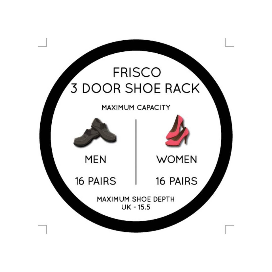 Frisco Engineered Wood 3 door Shoe Rack in Wenge Colour