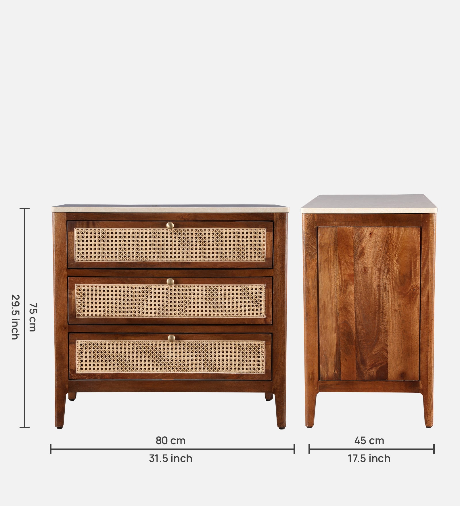 Siam Acacia Wood Chest Of Drawer in Honey Colour