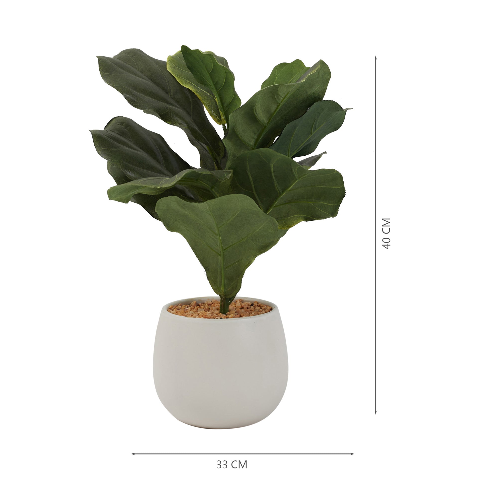 Ilana Faux Fiddle Ceramic Potted Plant 40 Cm in Green Colour