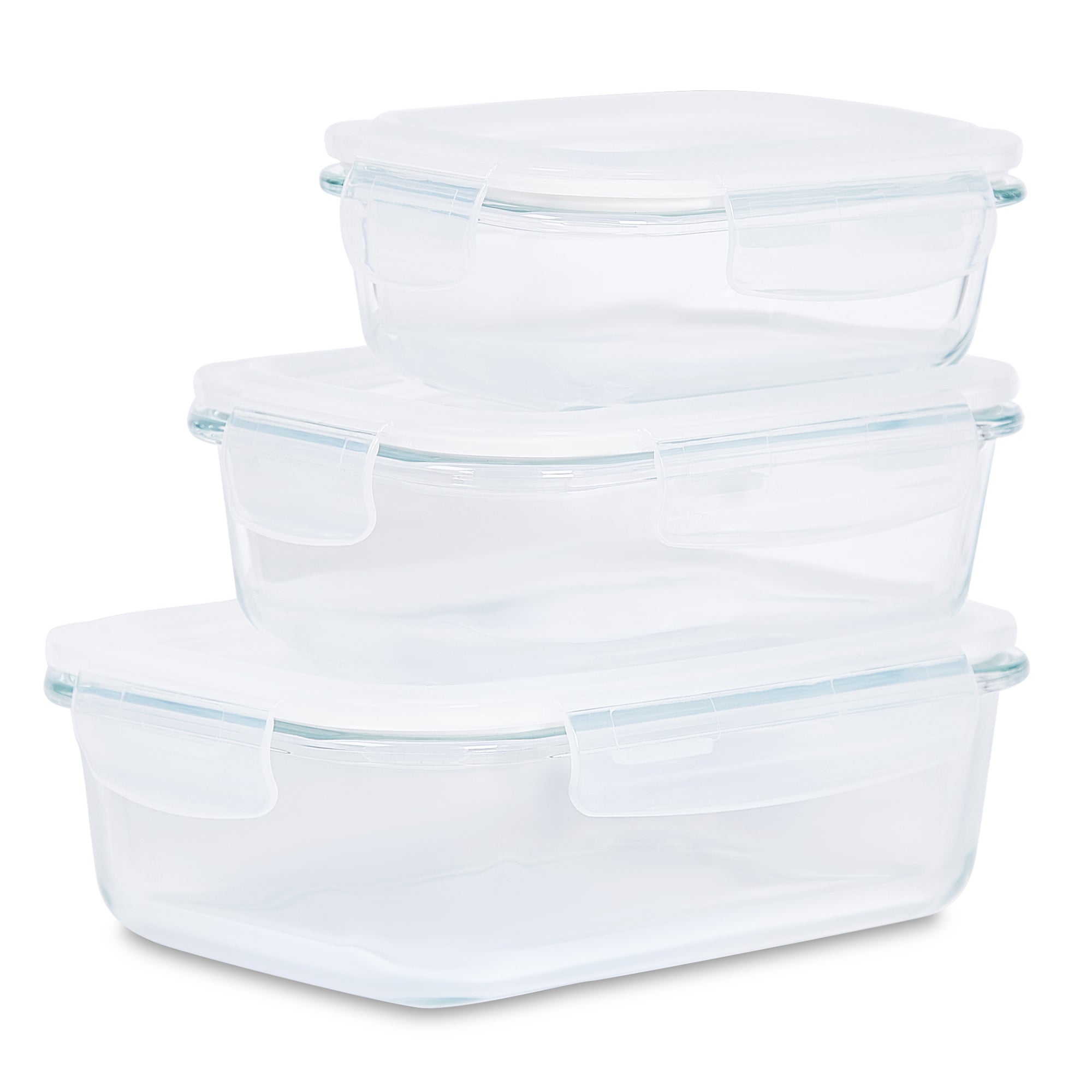Fiesta Borosilicate Glass Clip Lock Container Set of 3 in Clear Colour