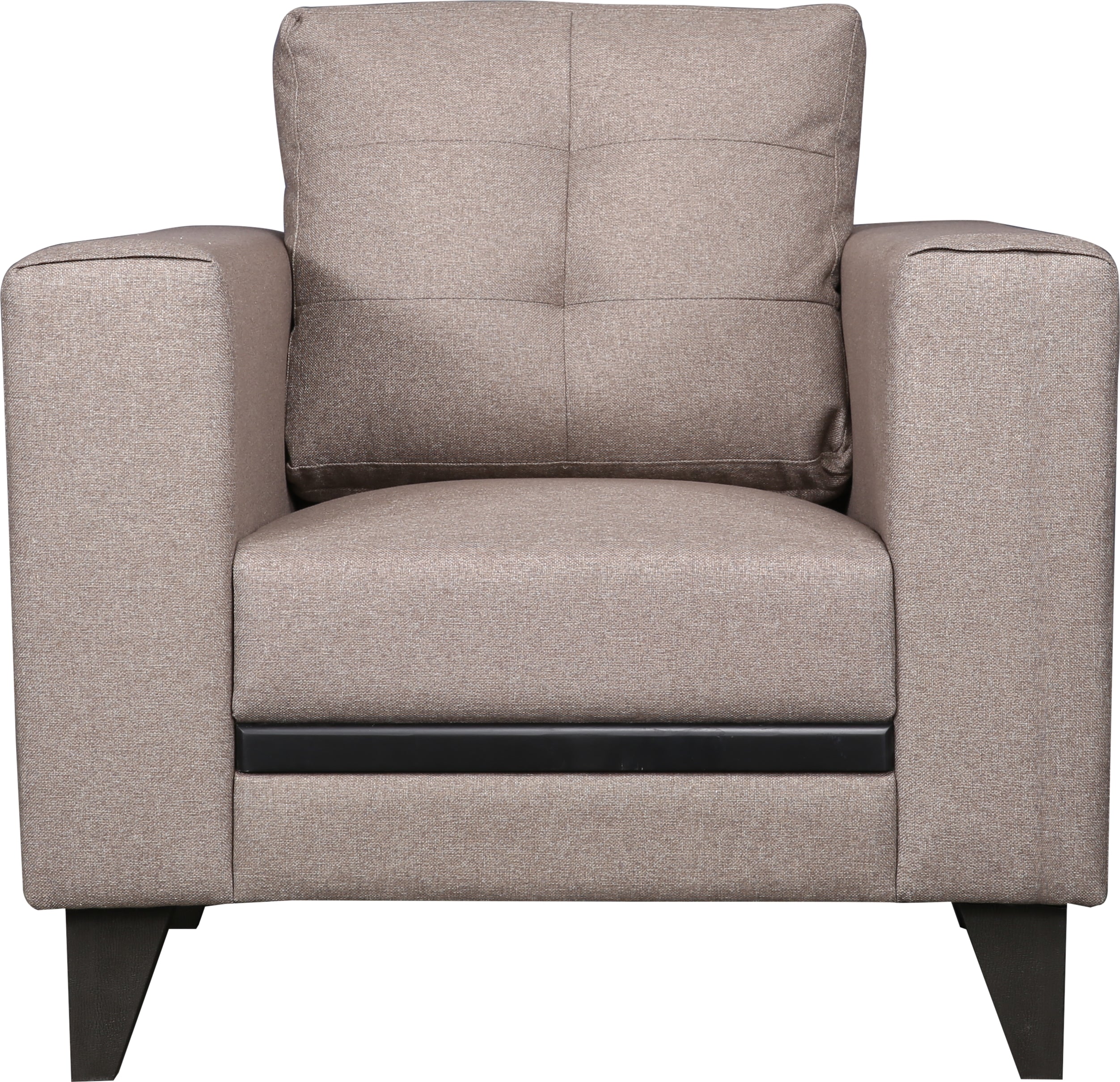 Garcia Fabric Single Seater Sofa in Brown Colour
