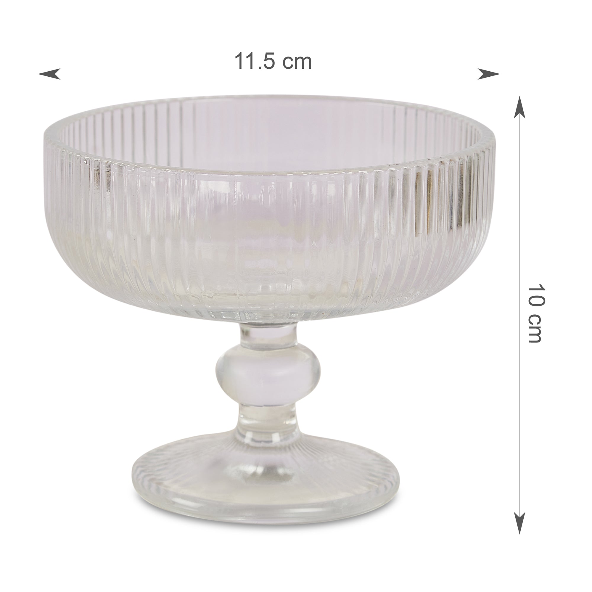 Sapphire  Dessert/Ice Cream/Pudding Bowl Set of 6 in Transparent Colour