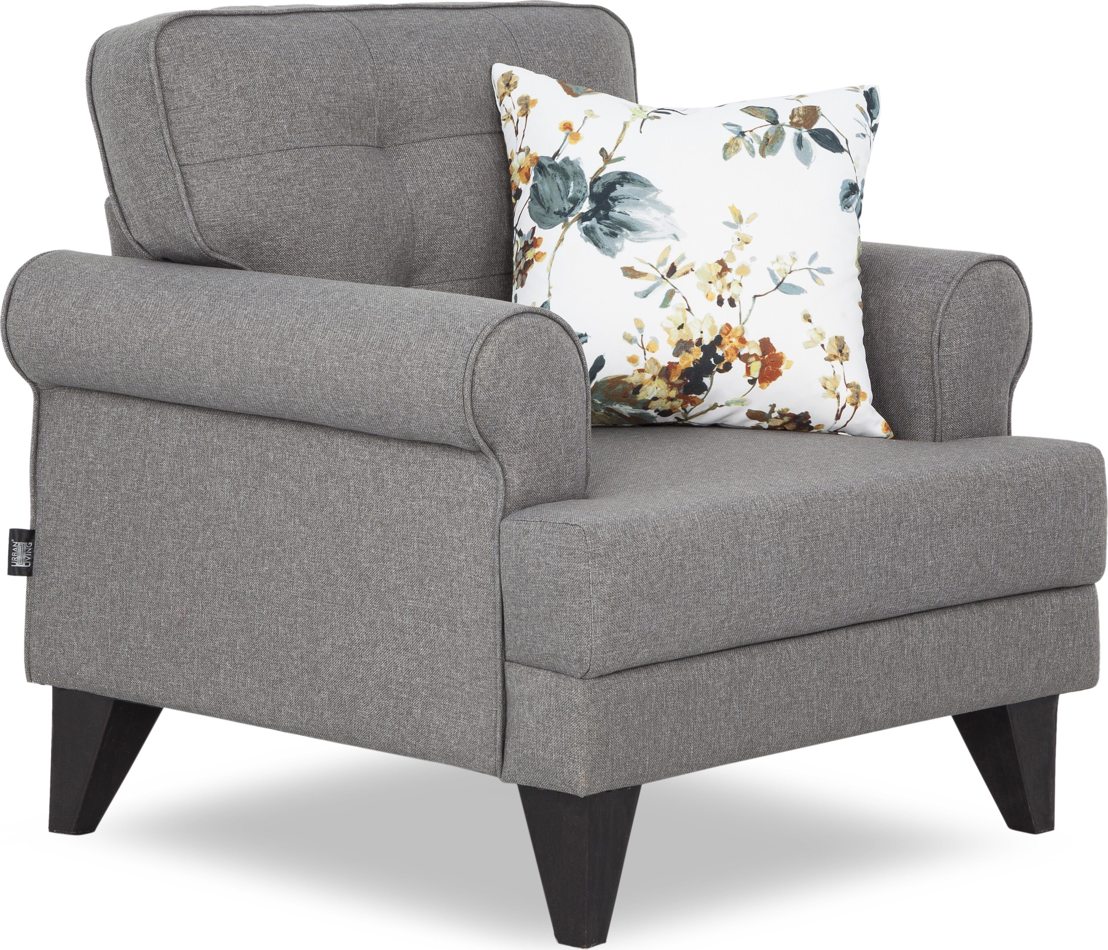 Paddington Fabric Single Seater Sofa in Grey Colour