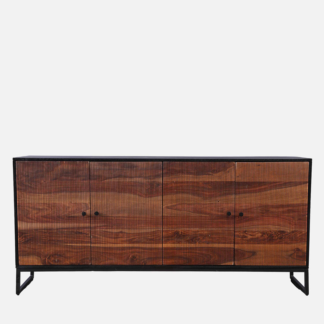 Sven Sheesham Wood(Rosewood) Sideboard in Natural Sheesham & Black Colour