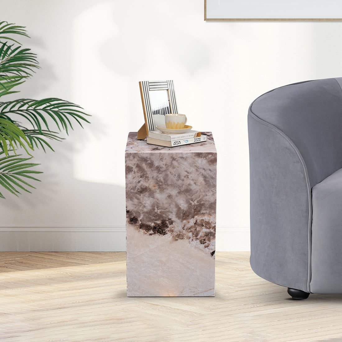 Ionic Marble Top Side Table in Pandora Colour