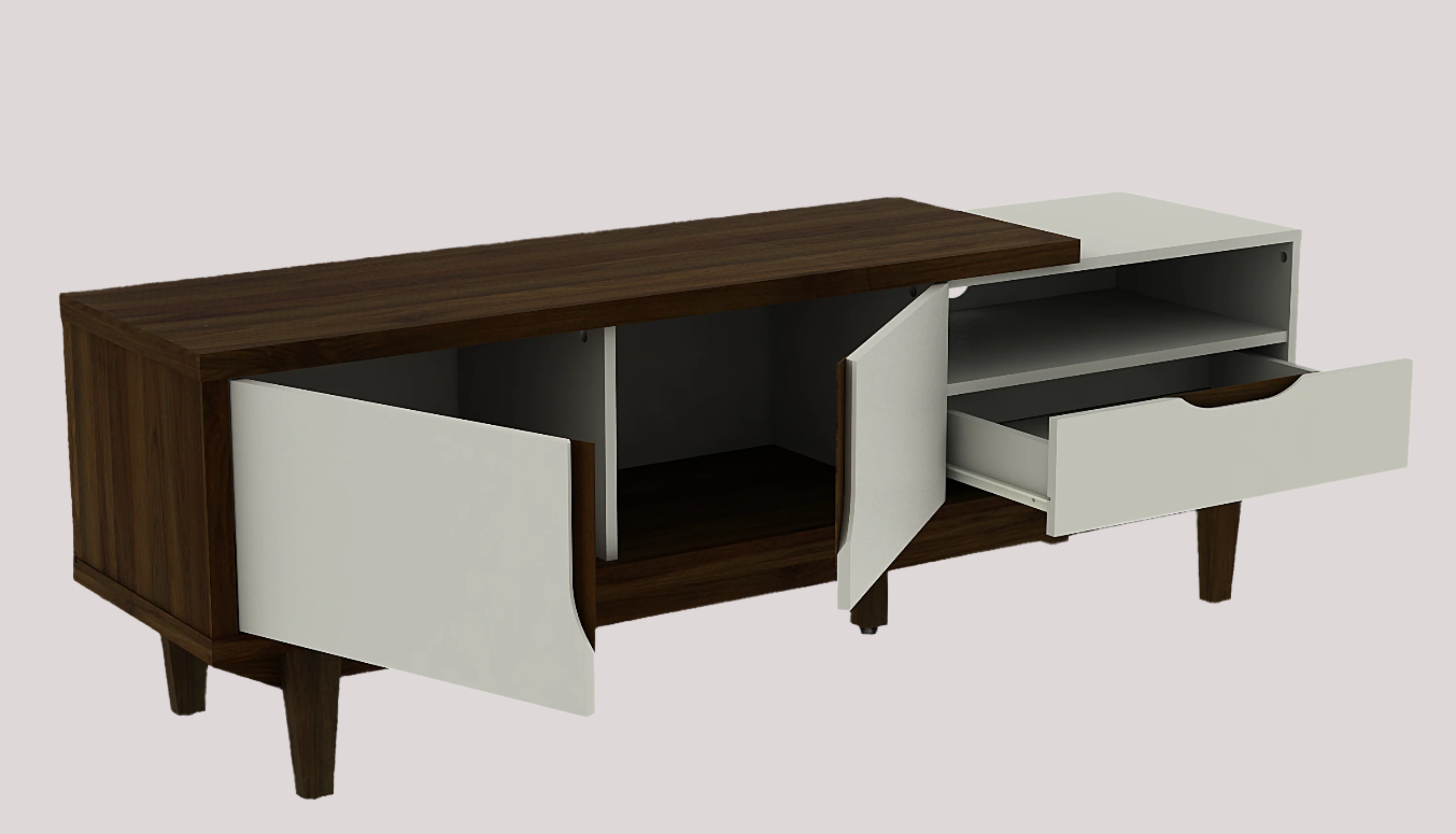 Carmel Tv Unit in White & Brown Colour