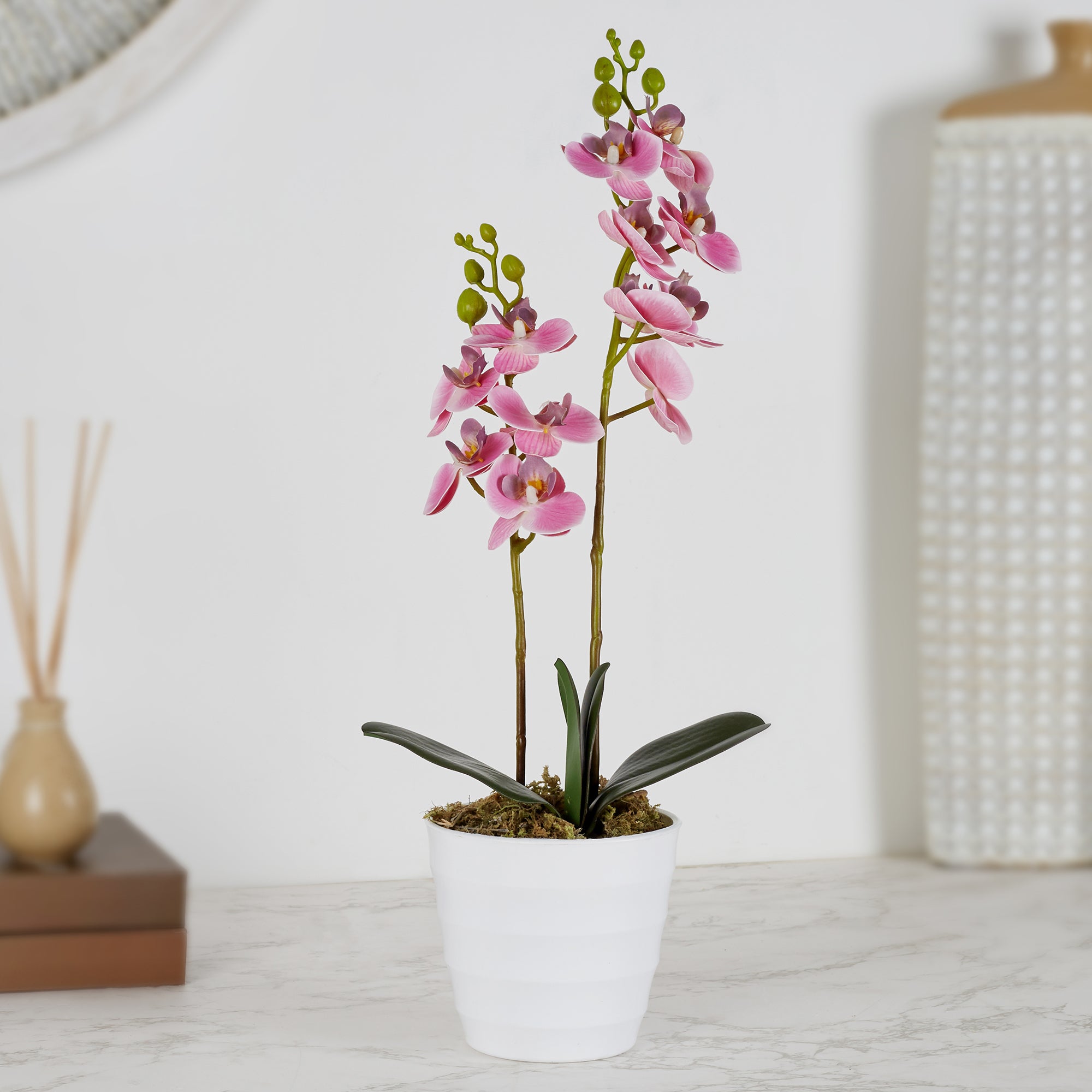 Ilana Artificial Orchid Potted Plant 40Cm in Pink Colour