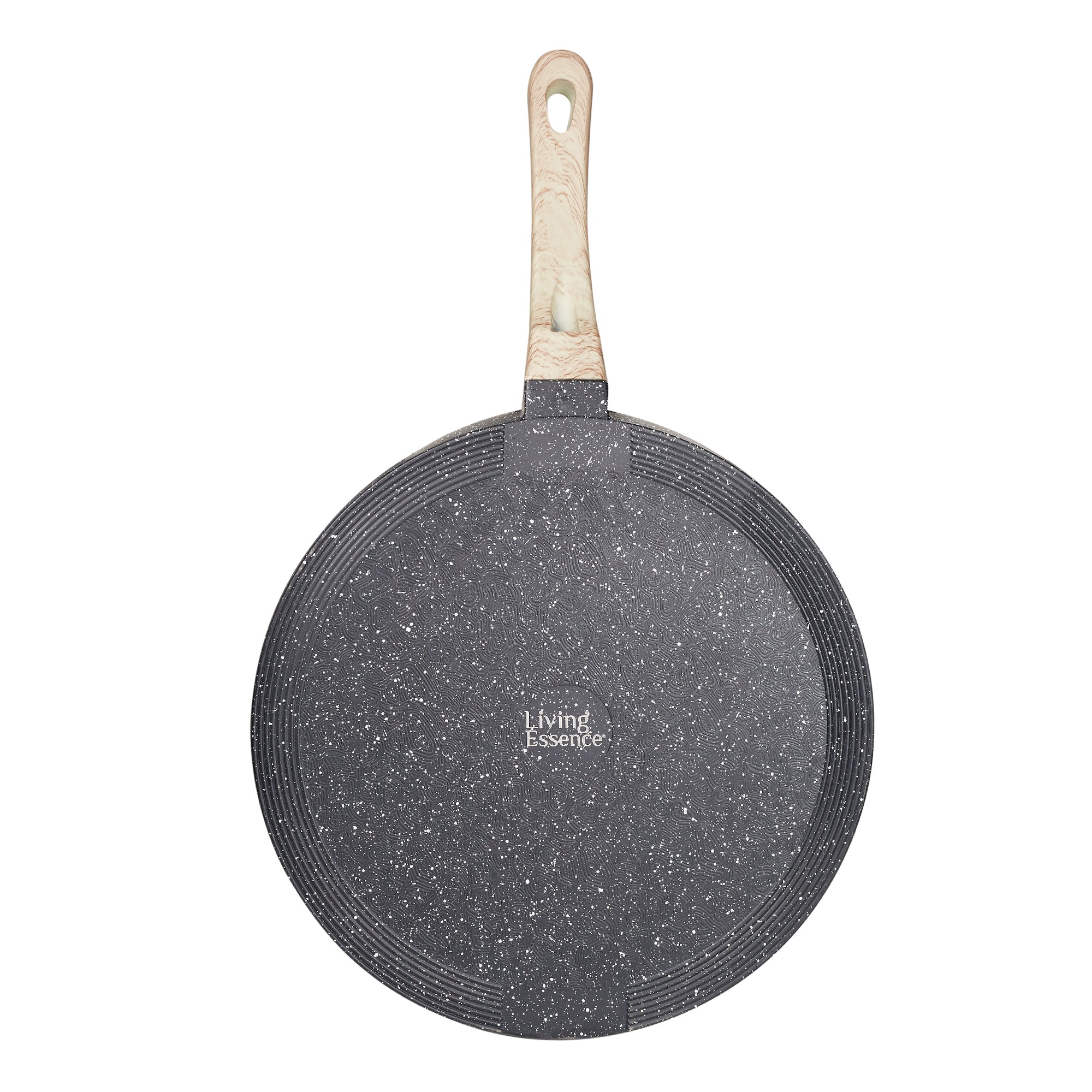 MasterCook+ 100% Virgin Aluminium Die-Cast Dosa Pan/Tawa 28 cm in Black & Wood Colour