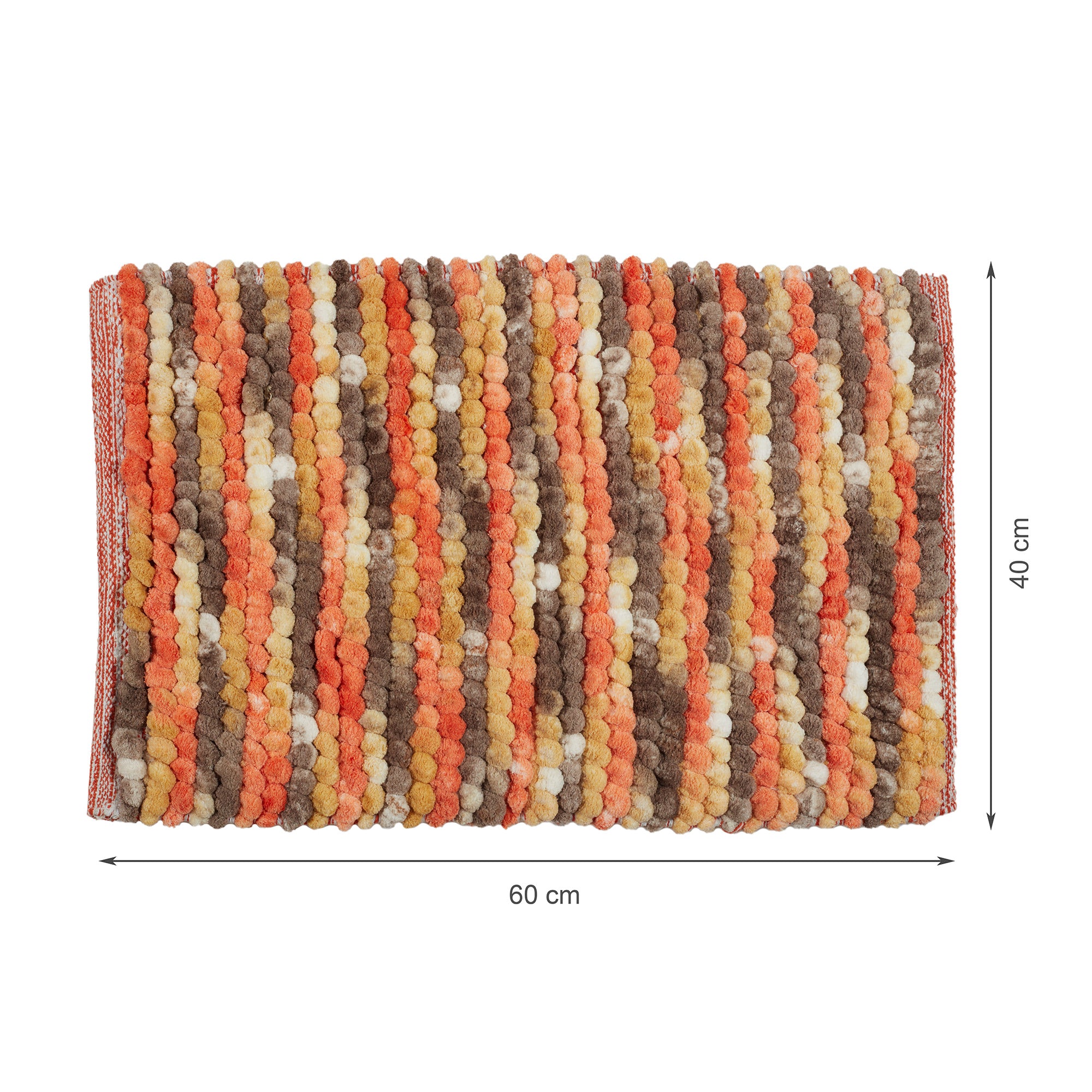 Emilia Micro Chenille Multipurpose Loop Bath Mat 40x60 Cm in Rust Mustard Colour