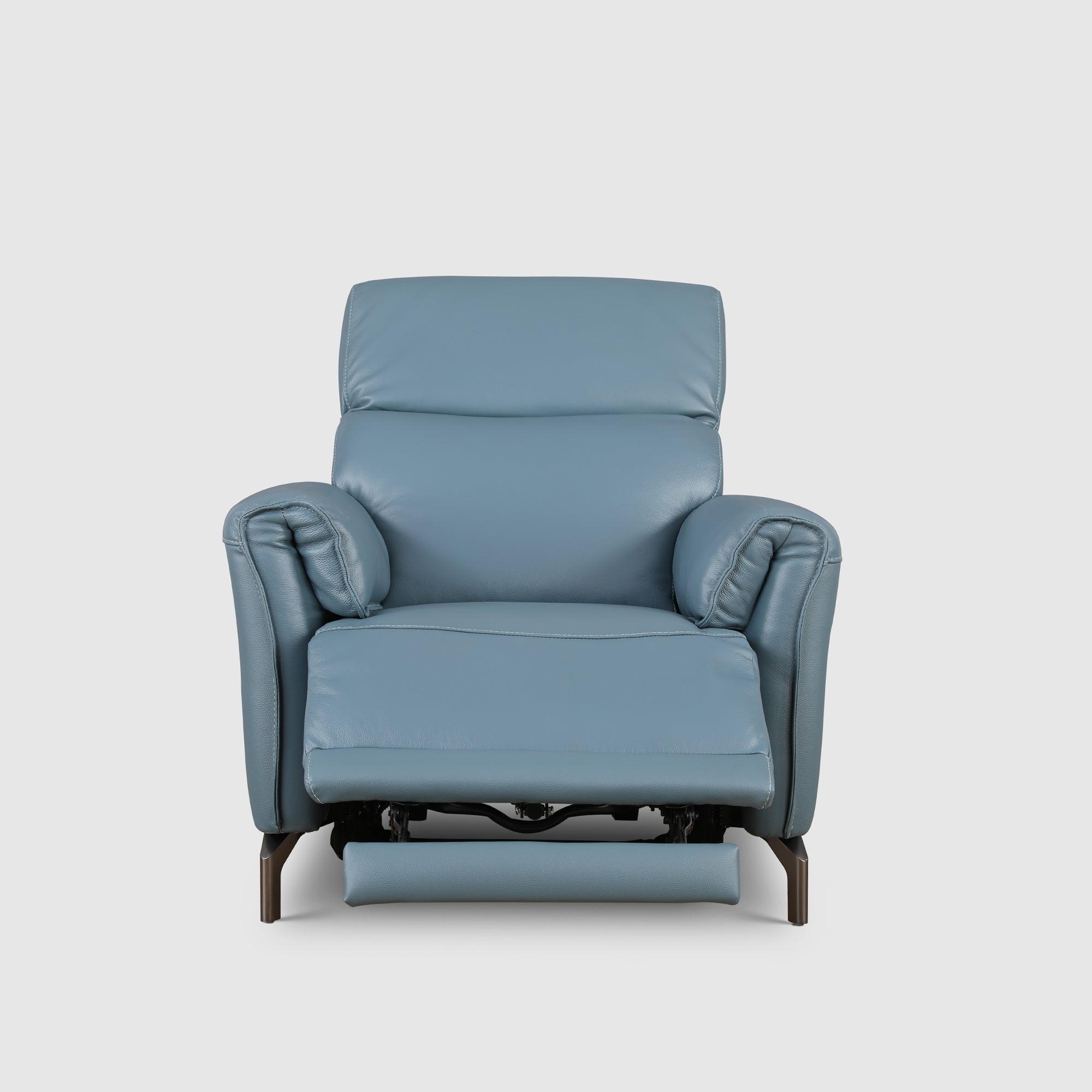 Emilia Half Leather Single Seater Electric Recliner in Blue Colour