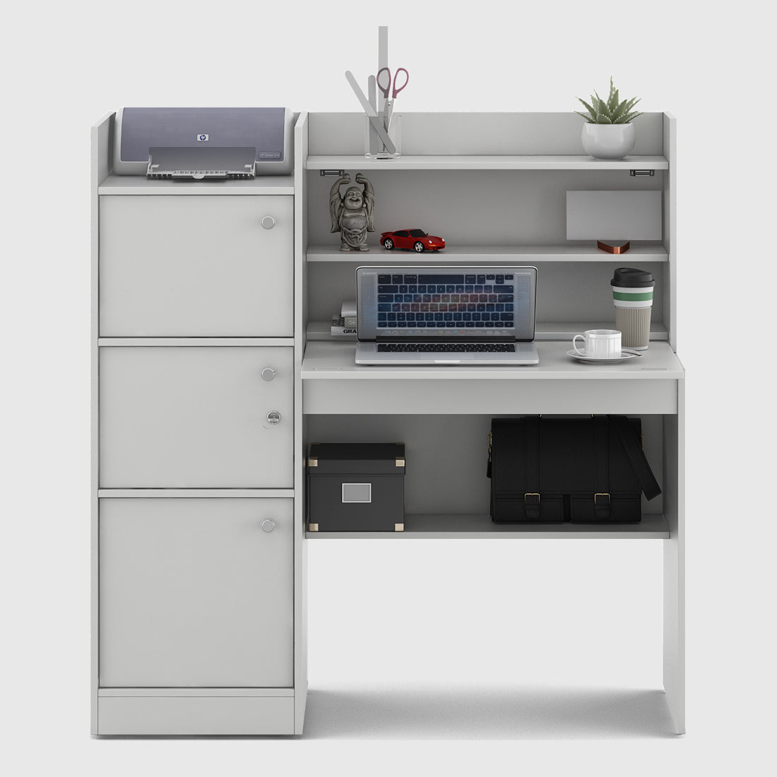 Venus  Study Table in White Colour