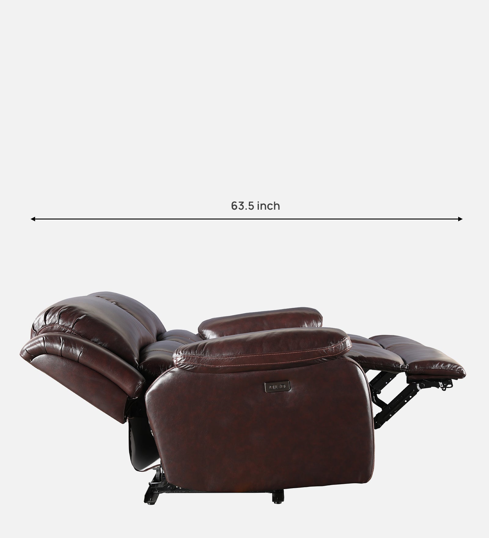 Rhine Half Leather Two Seater Electric Recliner in Brown Colour
