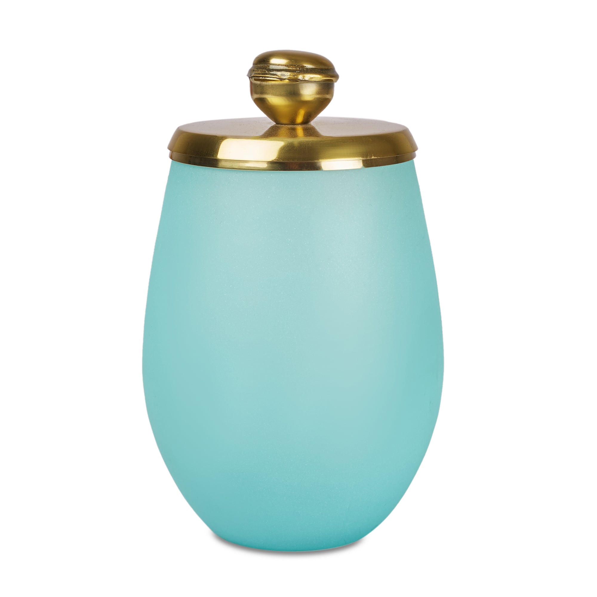 Emilia Glass Frosted Colored Tumbler in Turq Colour