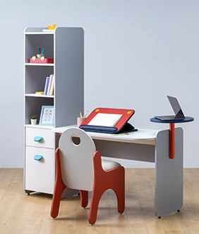 Skyline Study Desk in Rainy Grey Colour