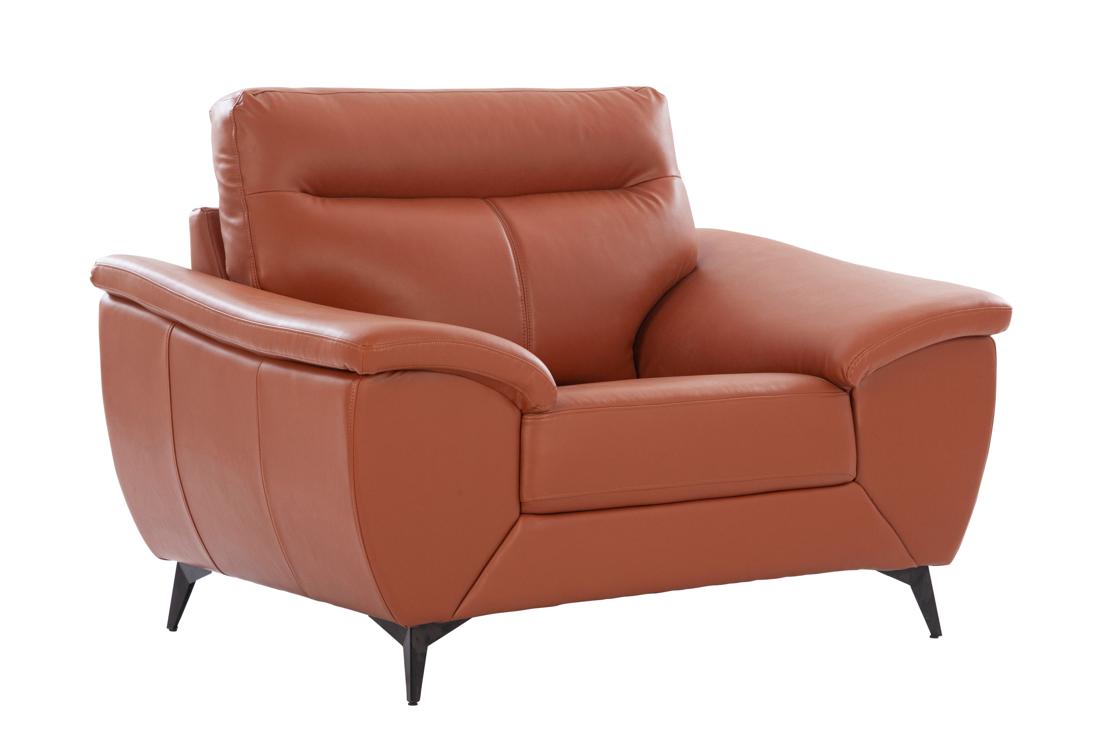 Genova Leatherette Single Seater Sofa in Tan Colour