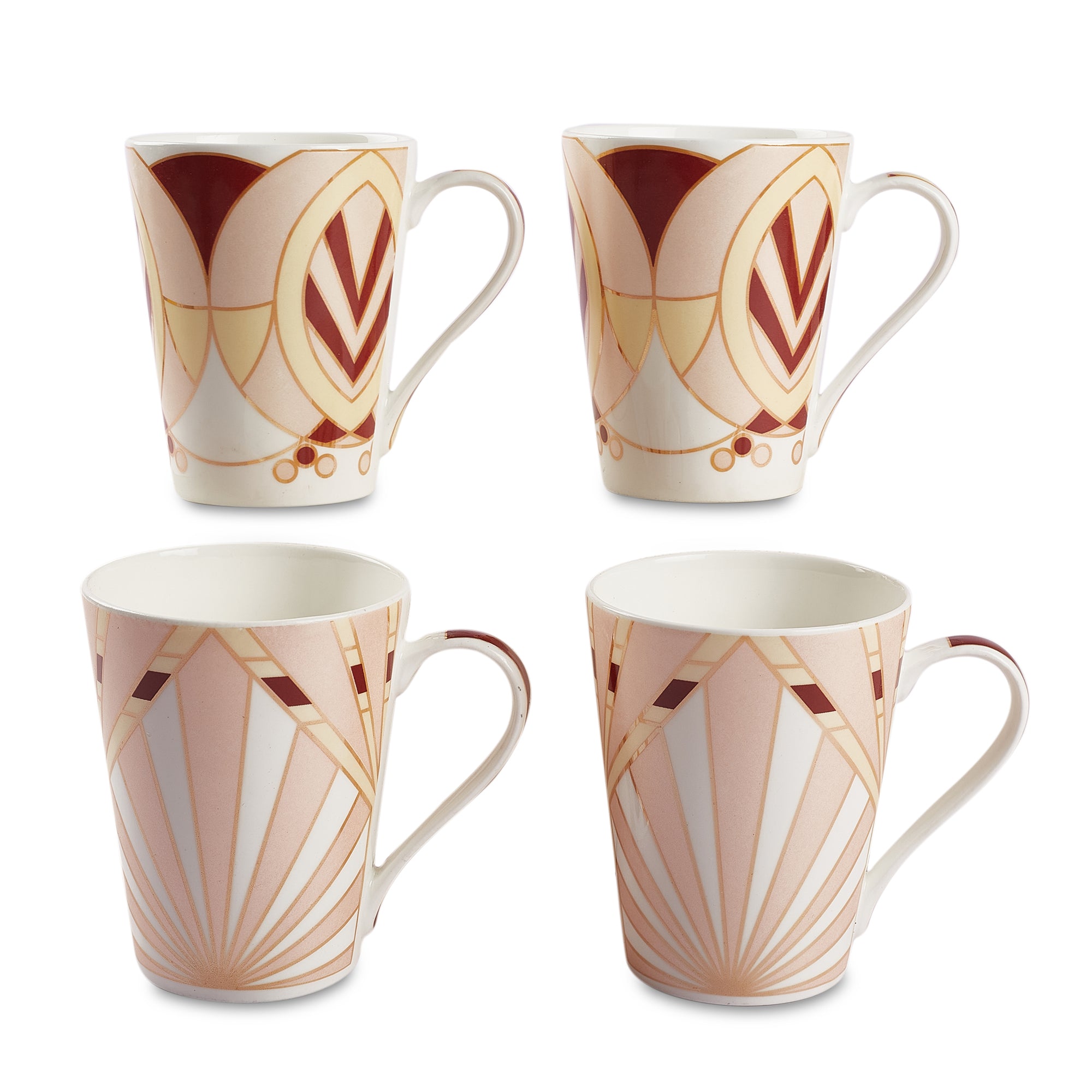 Sapphire Bone China Coffee Mug Set of 4 in Peach Colour